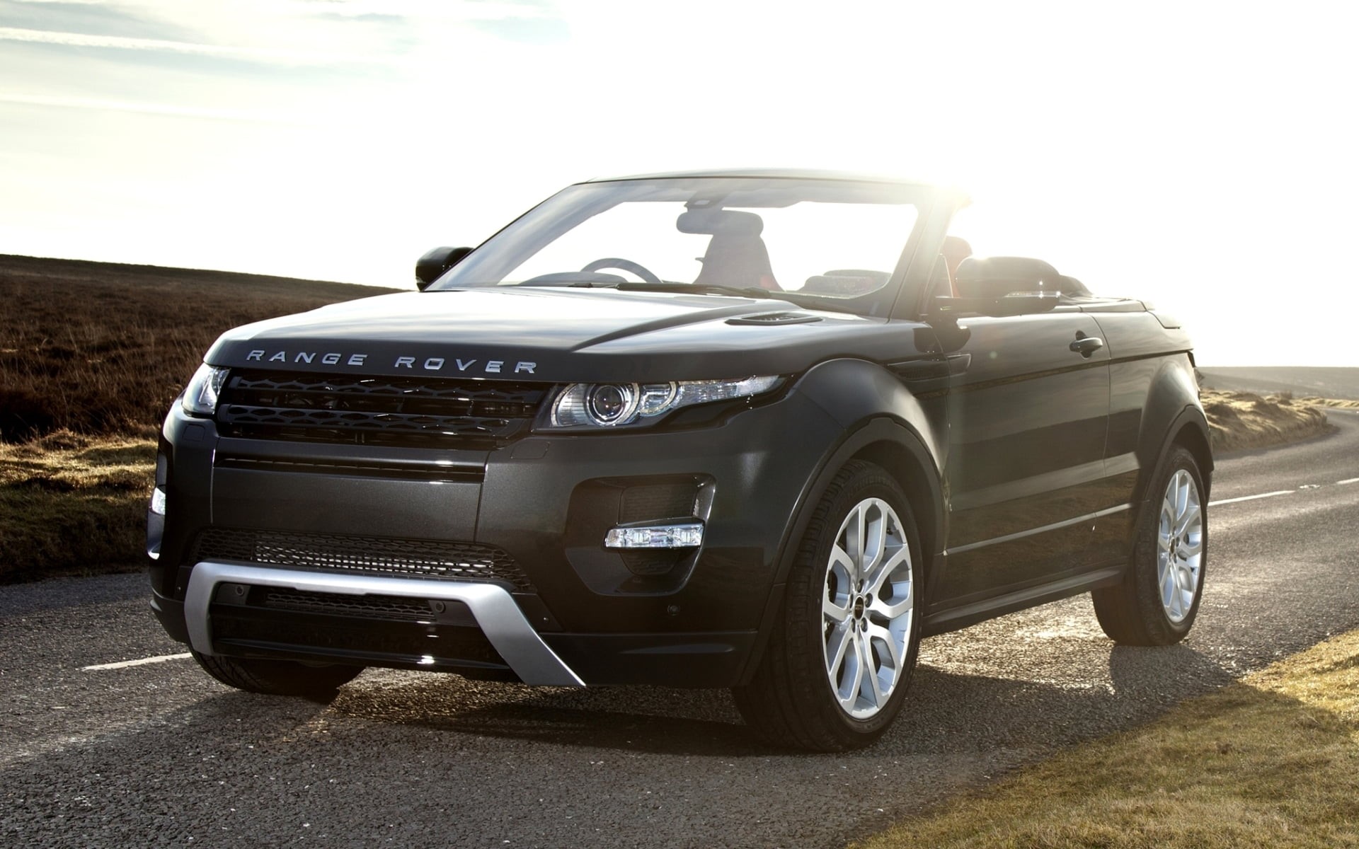 nature, road trip, land, road, black, day, mode of transportation, motor vehicle, rover, vintage car, sky, 1080P, convertible, range, concept, no people, HD Wallpaper