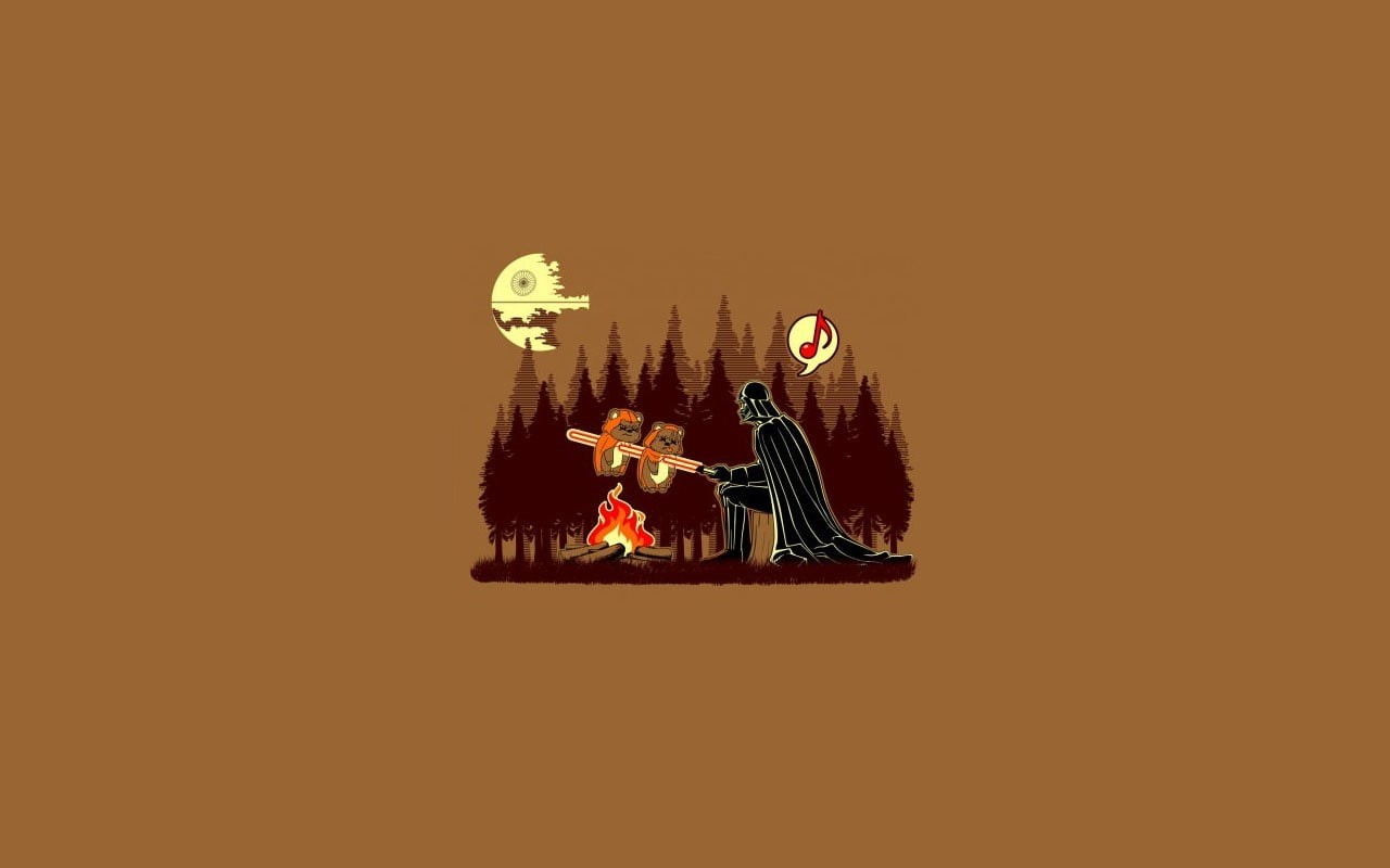 Darth Vader, Star Wars, simple, vader, hd, 720P, darth, space, art, star, ewoks, background, stars, wars, woods, camping, HD Wallpaper