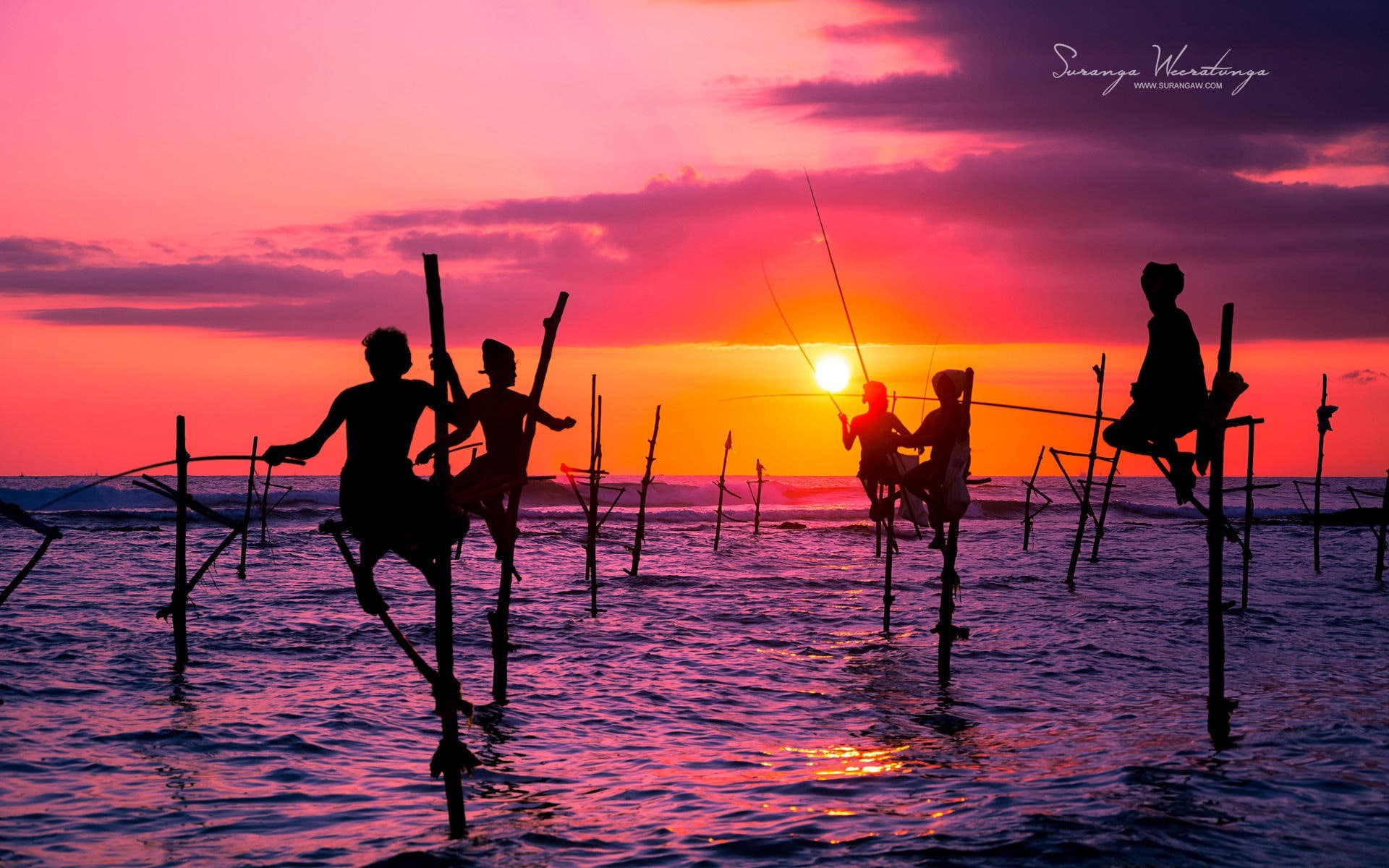 beach, silhouette, sunset, fisherman, sky, nature, outdoors, stick, scenics - nature, win, nautical vessel, waterfront, person, lanka, men, near, HD Wallpaper