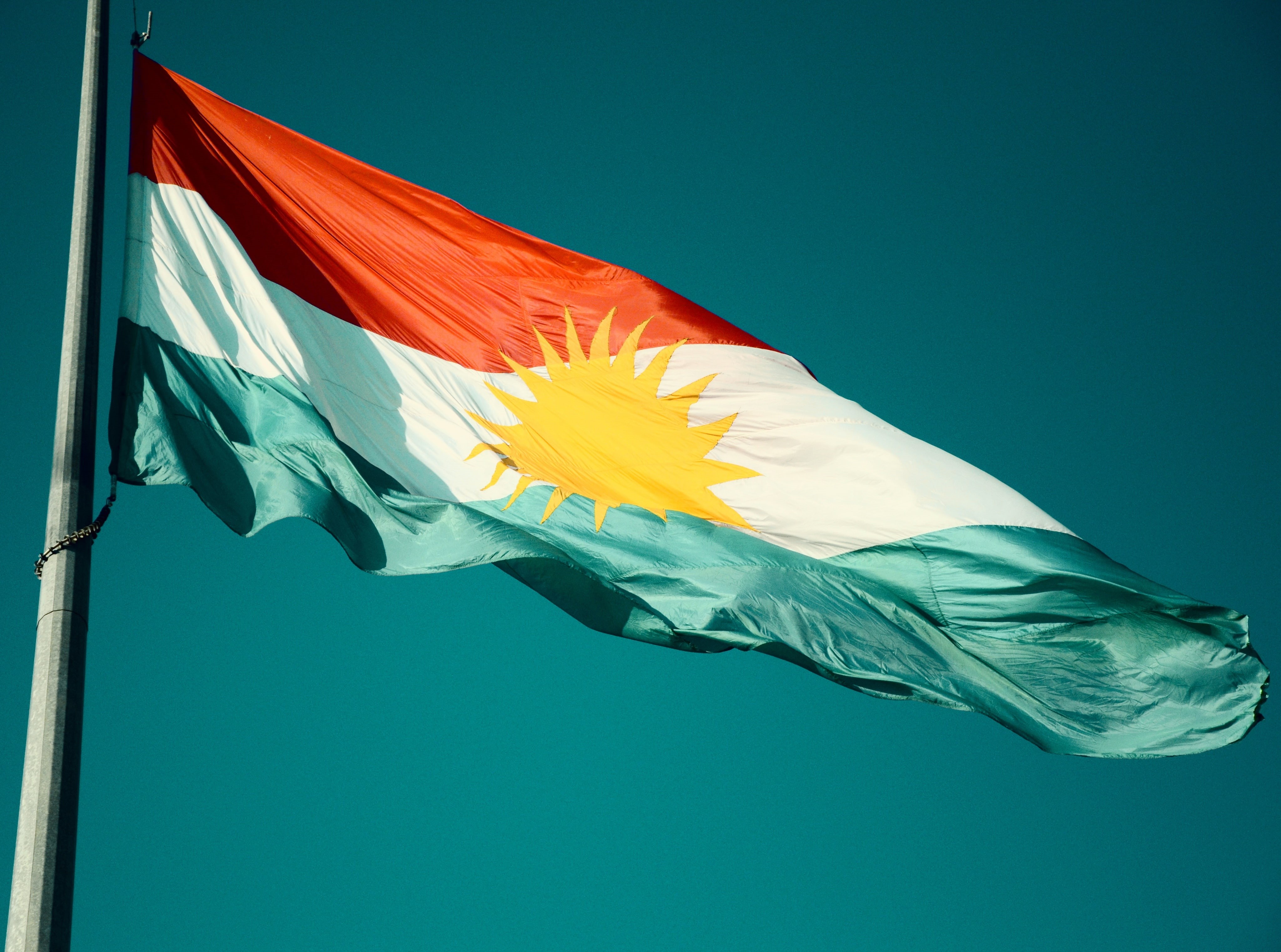patriotism, wind, Others, textile, flag, Asia, freedom, 4K, low angle view, blue, sky, motion, colored background, no people, national icon, clear sky, HD Wallpaper