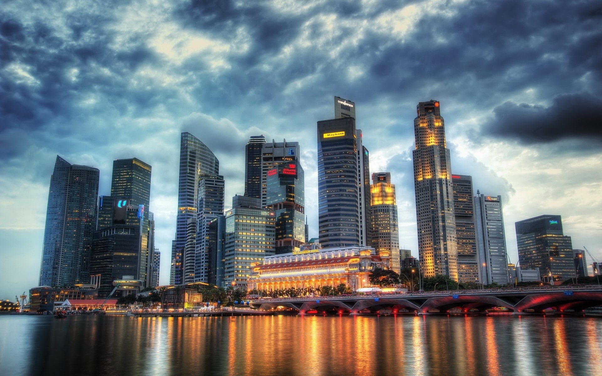 1080P, cityscape, Singapore, city, HD Wallpaper