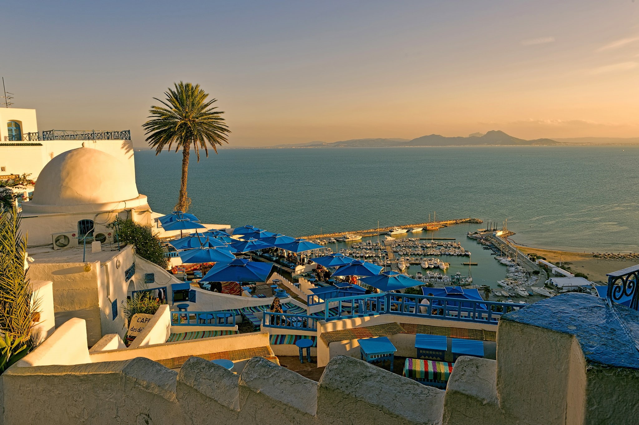 europe, travel Destinations, vacations, panoramic, cyclades Islands, built Structure, tourism, the sky, caldera, church, sunlight, blue, Tunisia, coastline, HD Wallpaper