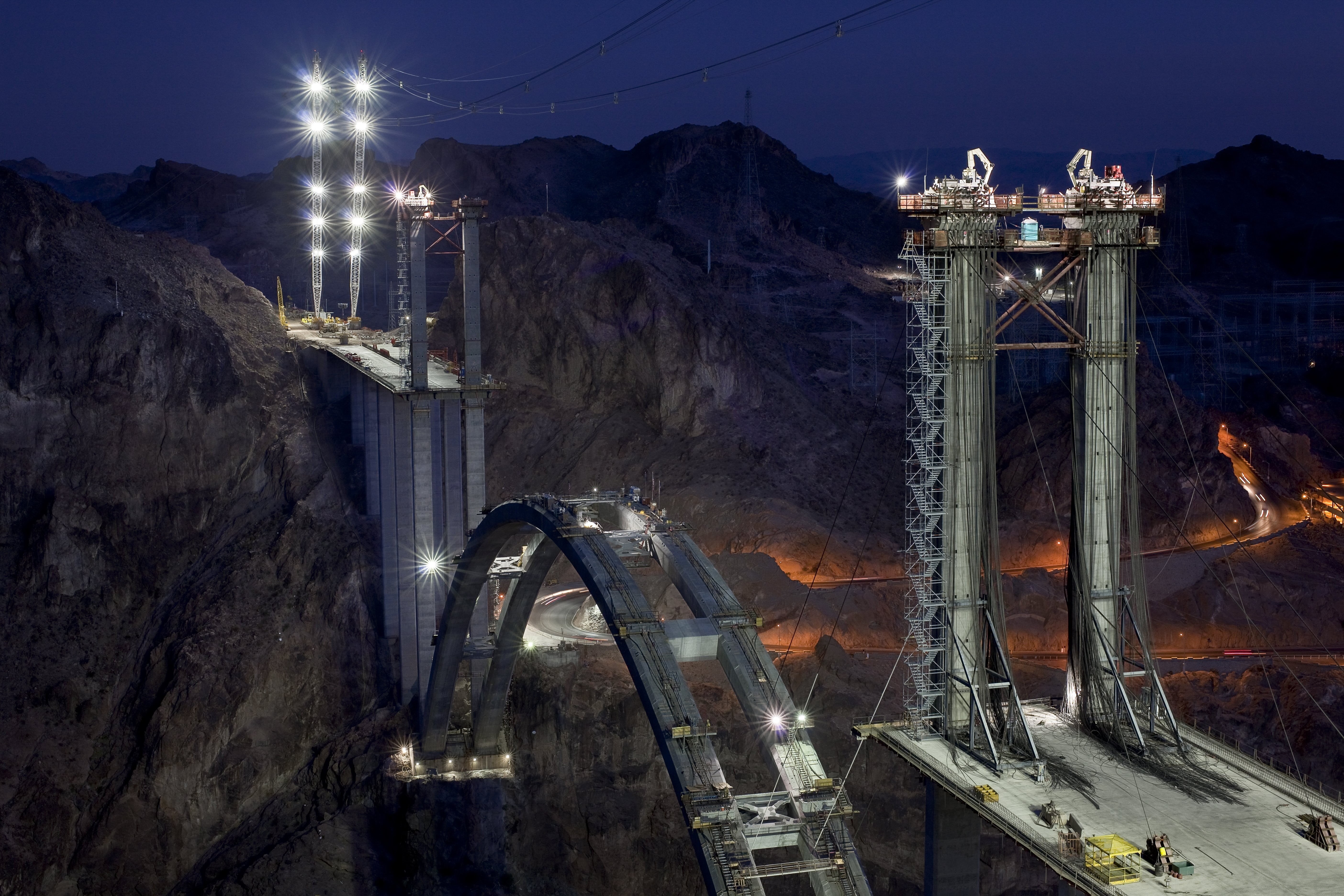 industry, building exterior, long exposure, machinery, lighted, nature, built structure, outdoors, industrial equipment, transportation, night, water, bridge, HD Wallpaper