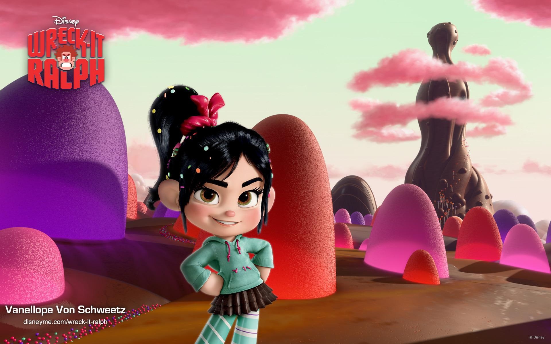 venellope, schweetz, vanellope, 1080P, cartoons, von, disney, wrech, wreck-it ralph, ralph, 1920x1200, HD Wallpaper