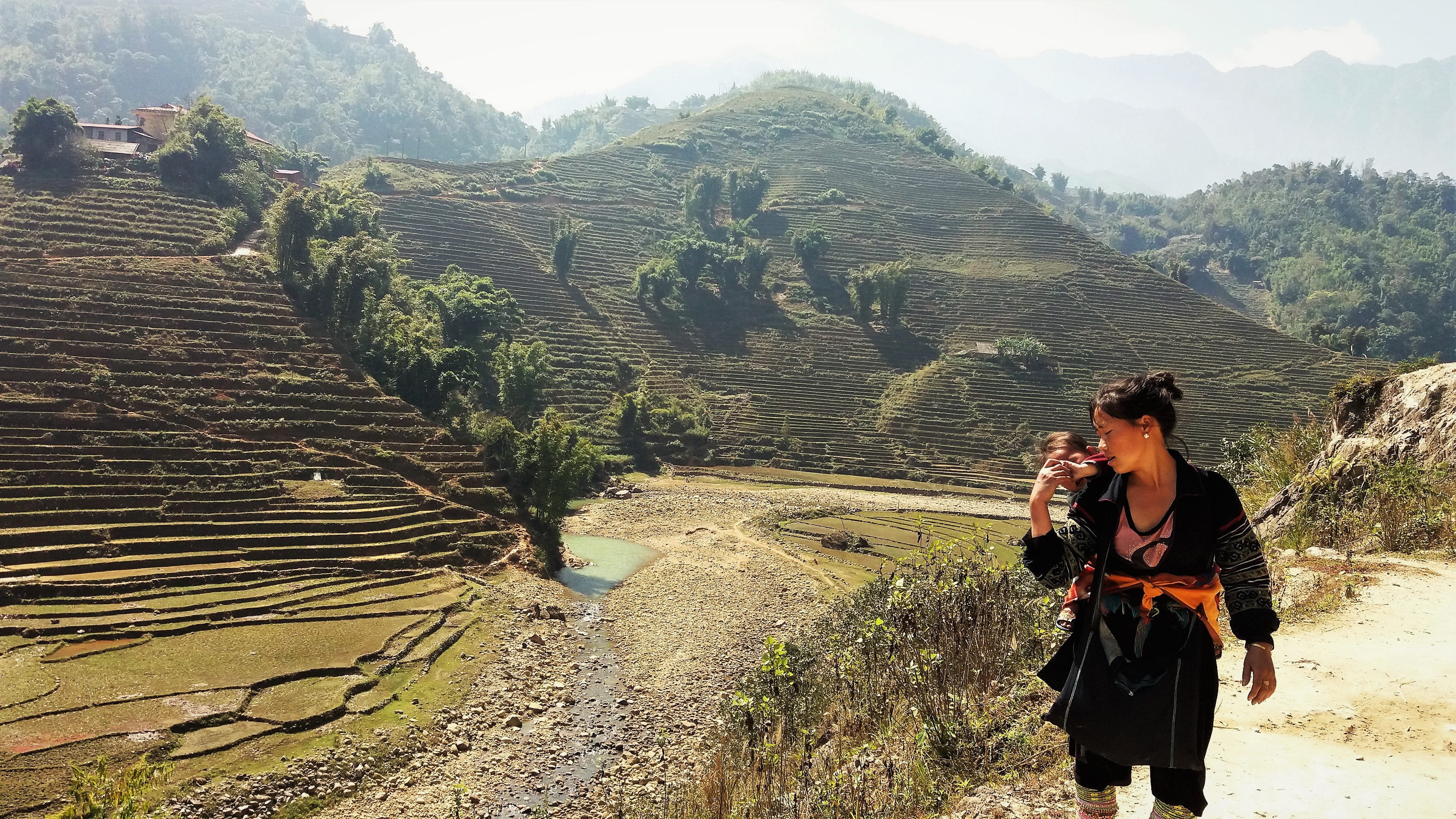 people, green, women, travel, young adult, vietnam, adult, men, world, real people, outdoors, plant, two people, mountain, young men, backpack, scenics - nature, HD Wallpaper