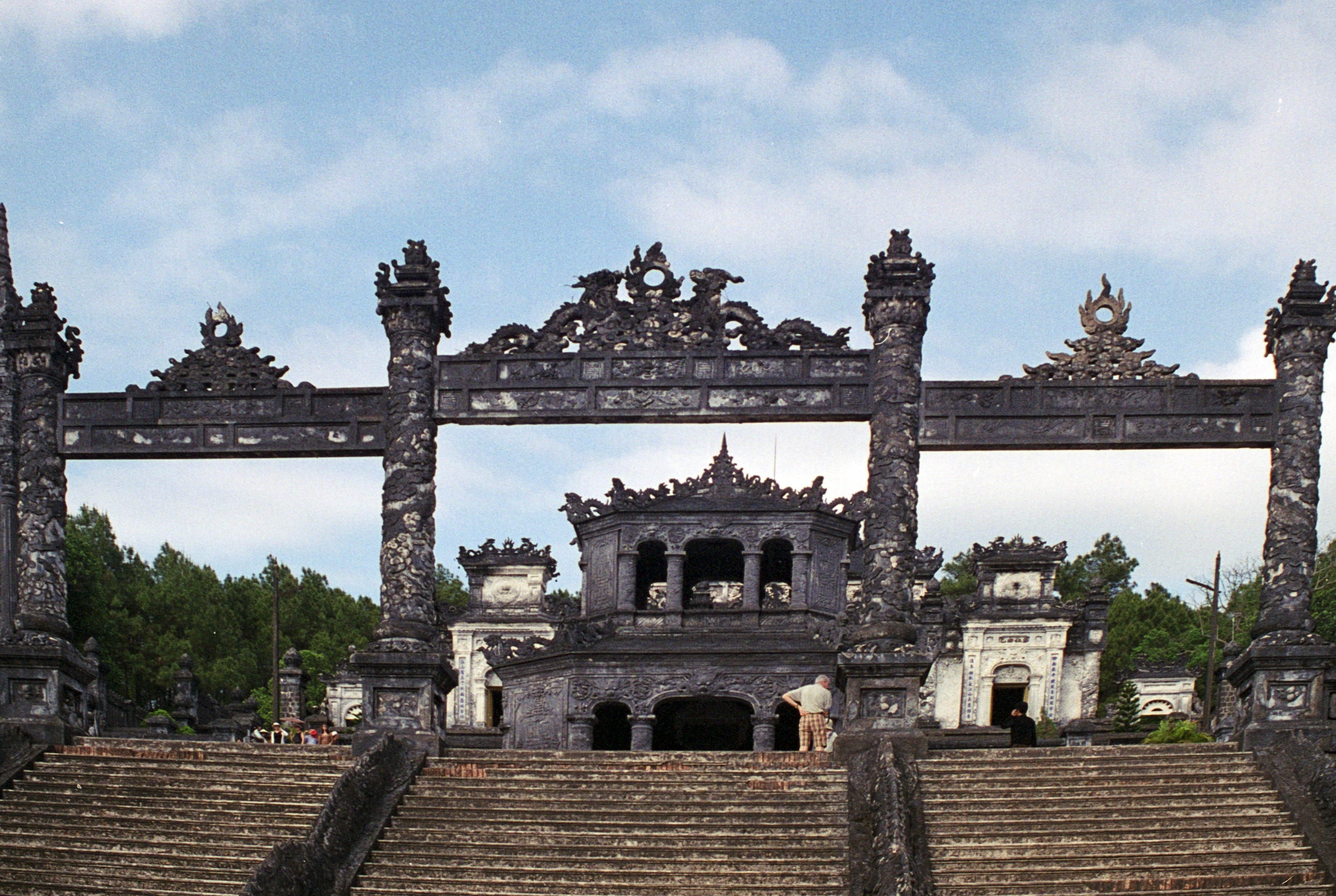 person, sky, ruined, tourism, religion, building, travel, near, place of worship, architecture, staircase, asia, day, built structure, belief, indochina, HD Wallpaper