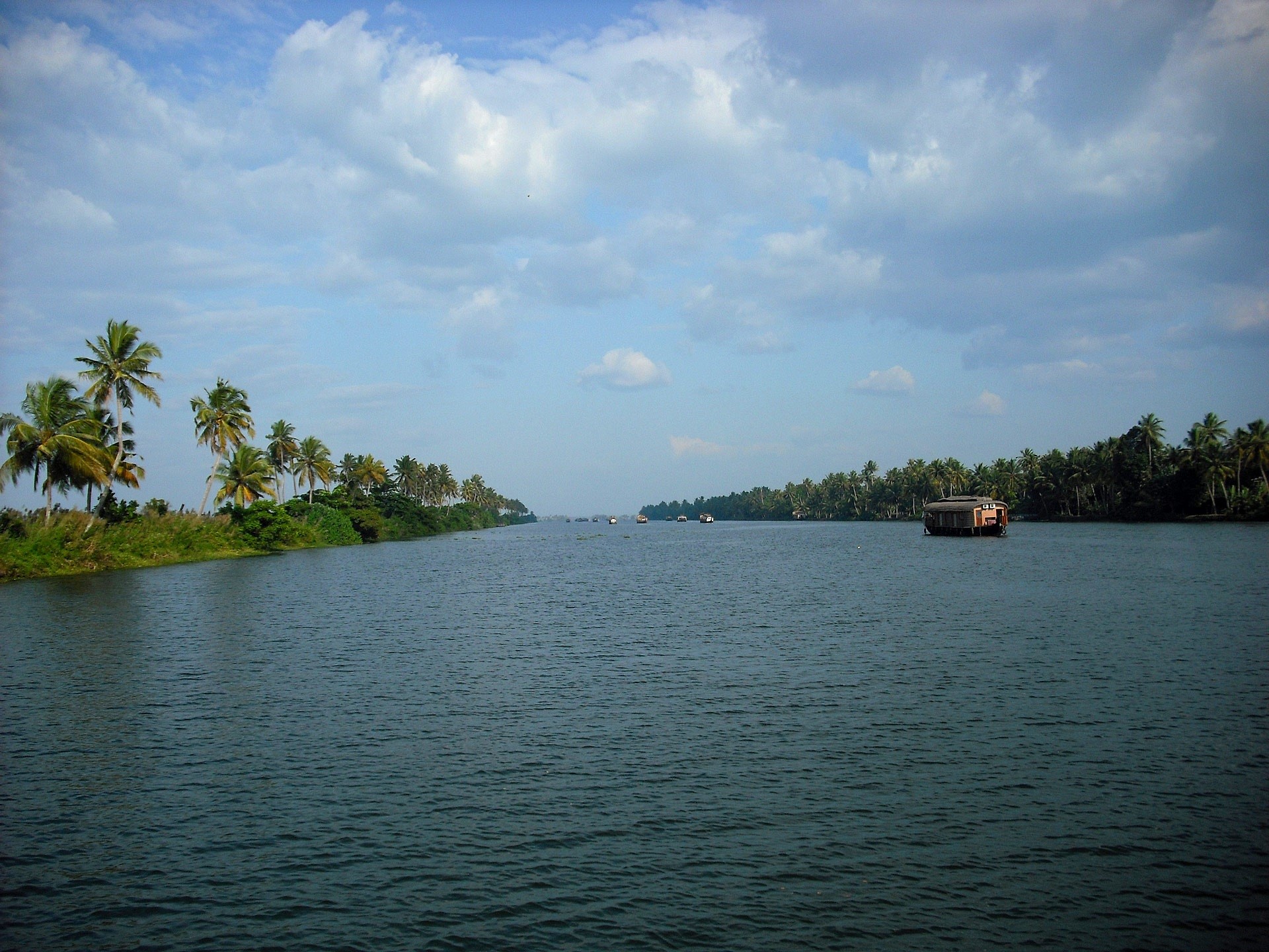 idyllic, rippled, river, no people, backwater, plant, water, sky, scenics - nature, beauty in nature, waterfront, outdoors, boats, tranquility, nature, HD Wallpaper