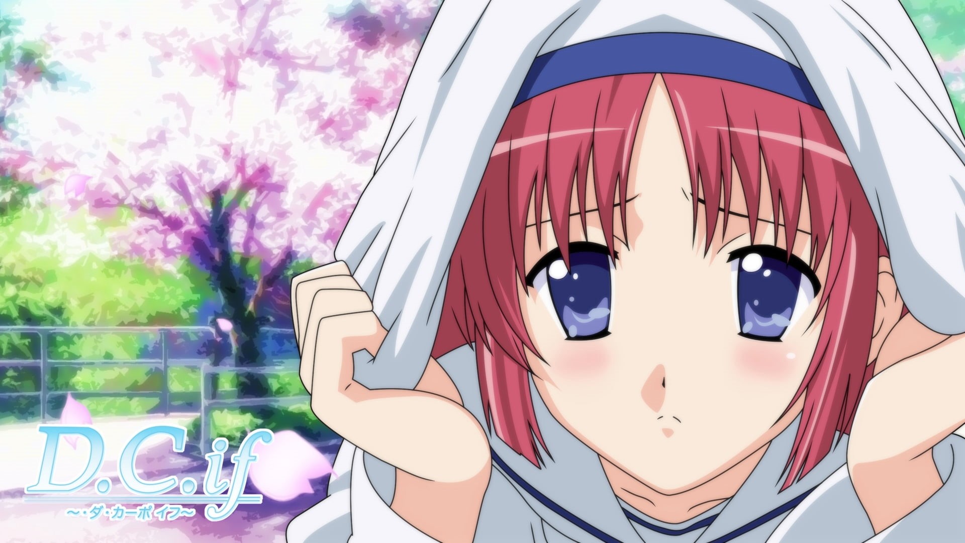 creativity, red, day, da capo, glass - material, sadness, window, 1080P, plant, anime, female, nature, representation, human representation, close-up, HD Wallpaper