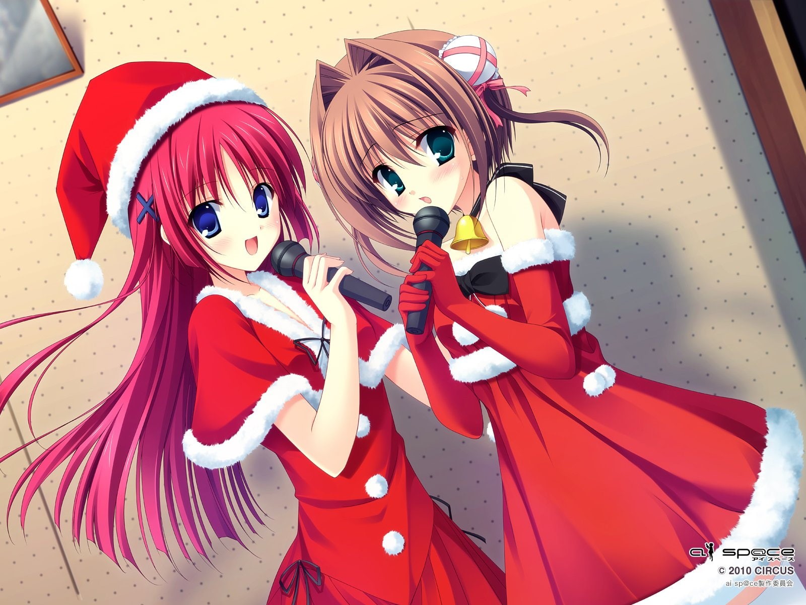 capo, christmas, Natsuki, asakura, Shirakawa, 720P, hat, Santa, Costume, da, Yume, Kotori, Girls, Tanihara, HD Wallpaper
