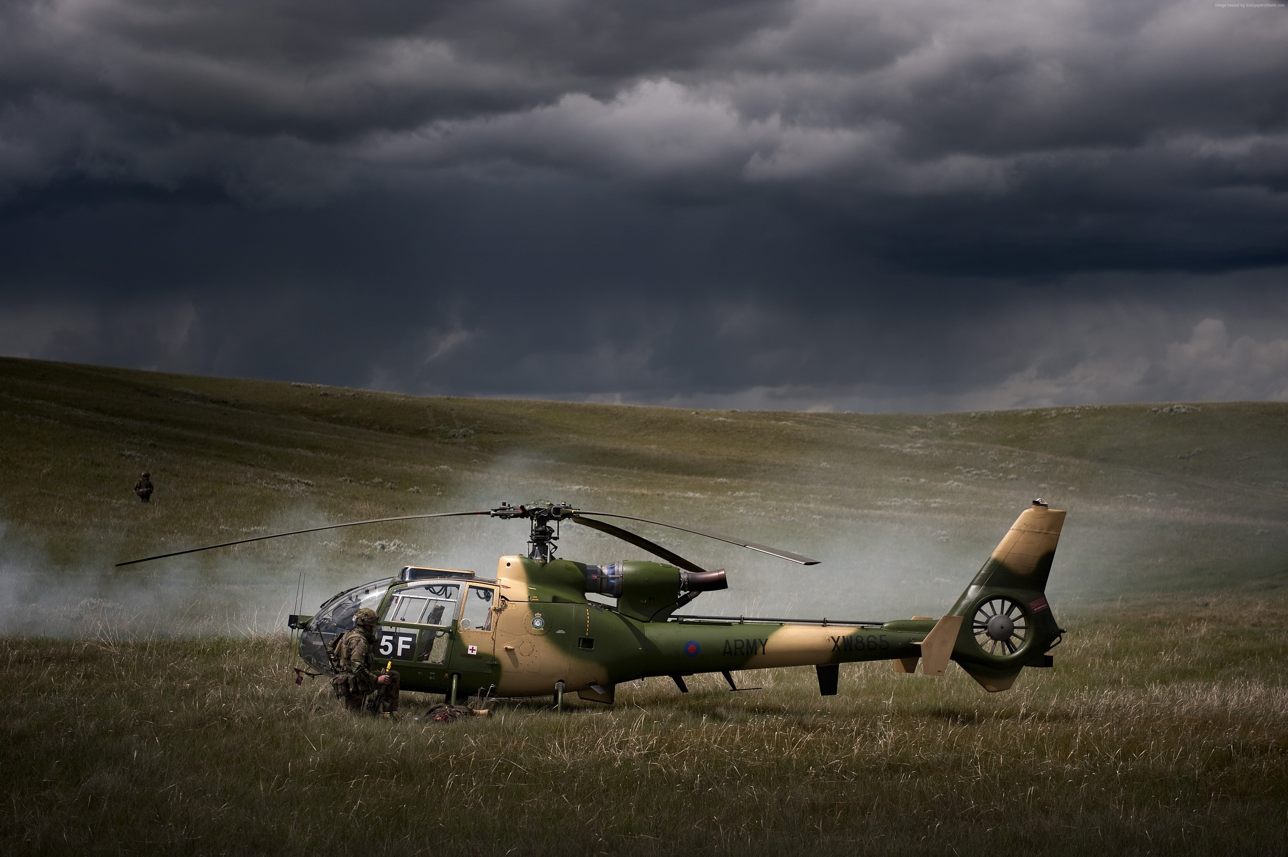helicopter, SA 341, France Air Force, 4K, France Army, Sud-Aviation Gazelle, HD Wallpaper