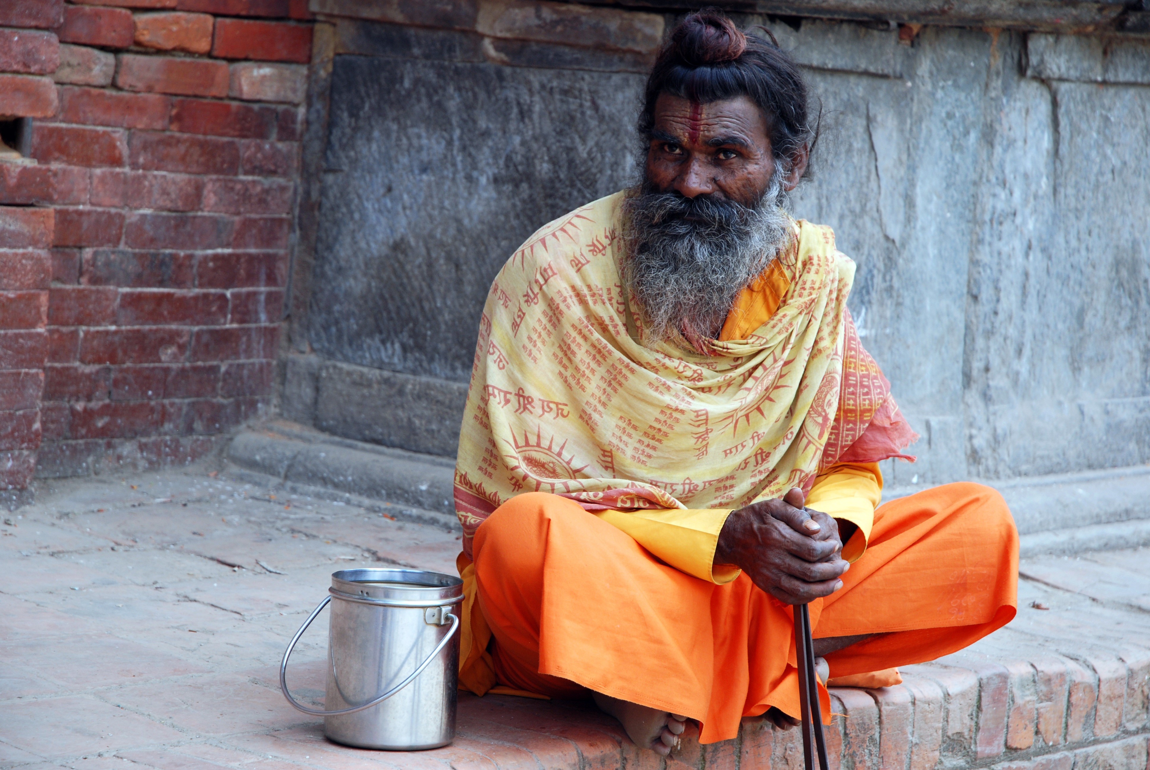 senior Adult, clothing, indian Culture, lifestyles, cultures, india, belief, yogi, sitting, human face, orange, people, man, indian Ethnicity, one person, HD Wallpaper