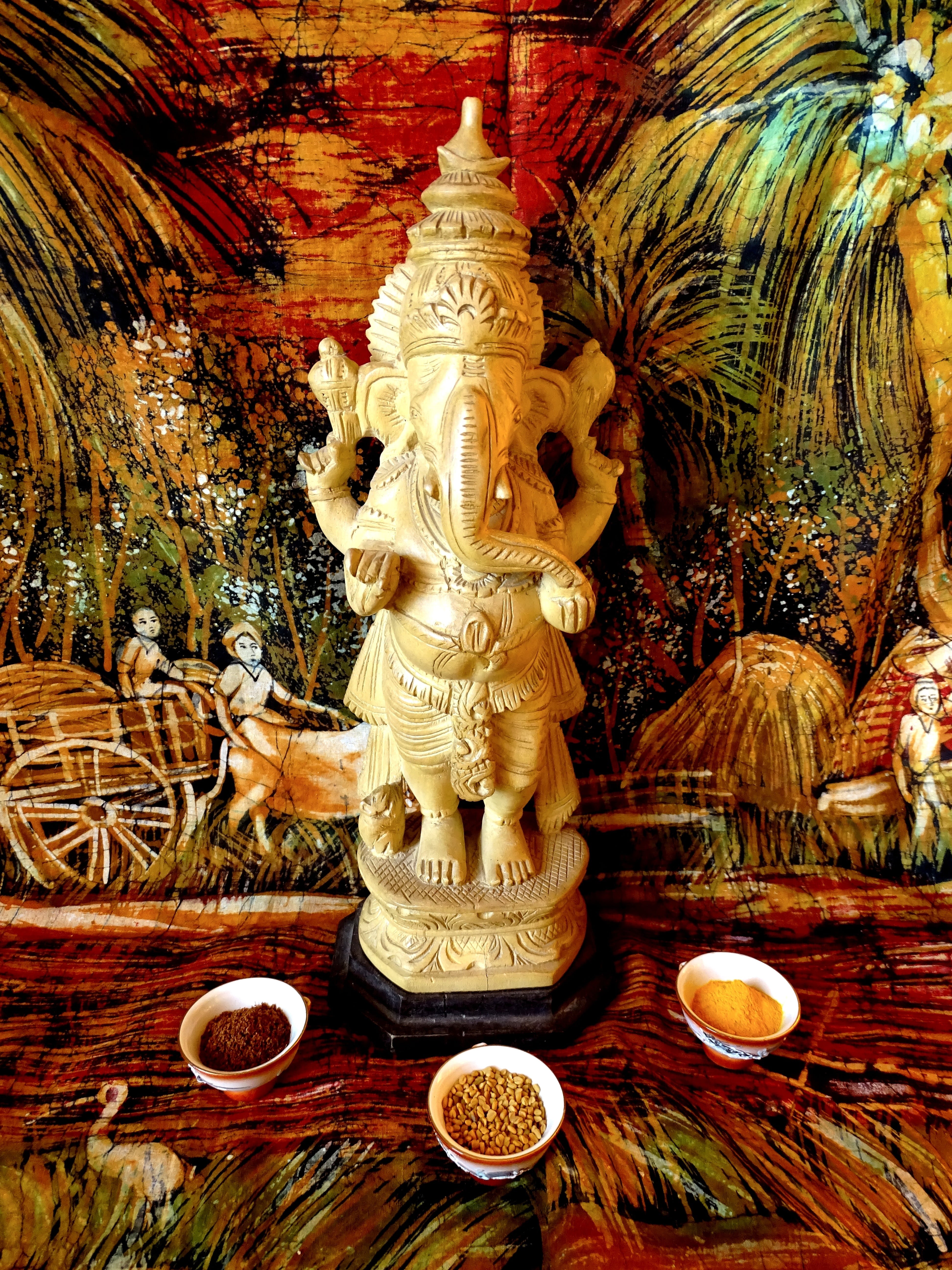 spirituality, buddhism, idol, ganesh, no people, building, representation, art and craft, sculpture, plant, creativity, belief, statue, religion, 5K, architecture, Phone HD Wallpaper