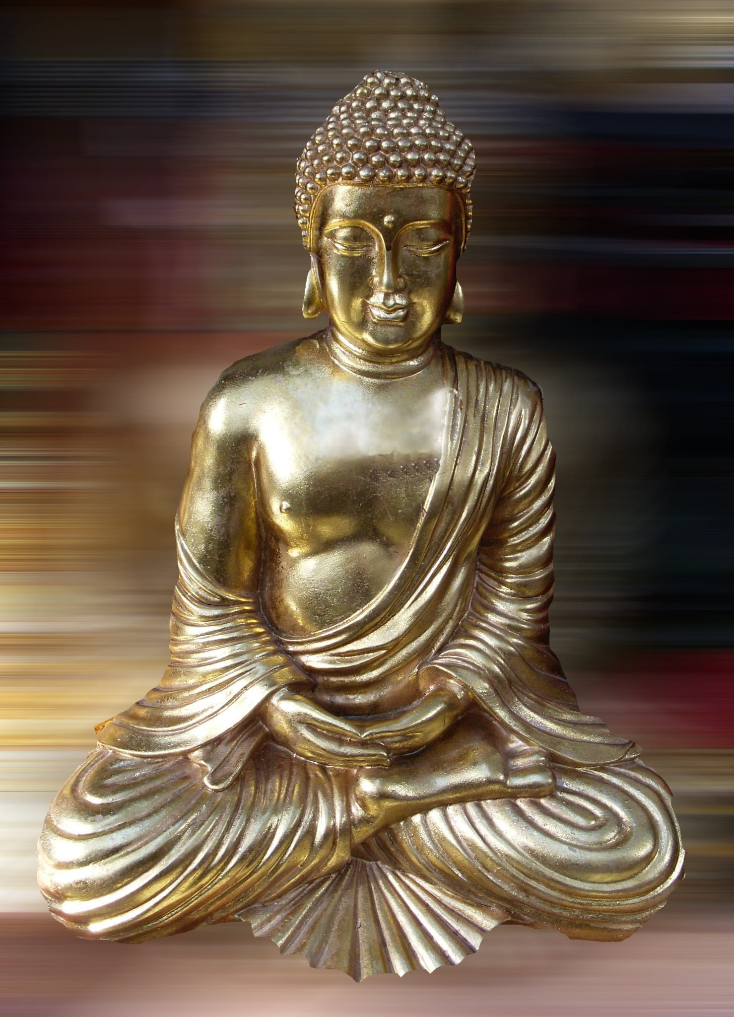 deity, Sculpture, no people, Golden Buddha, Statue, architecture, colored, religion, 1080P, Buddha, brass, statue, craft, gold colored, spirituality, human representation, Phone HD Wallpaper