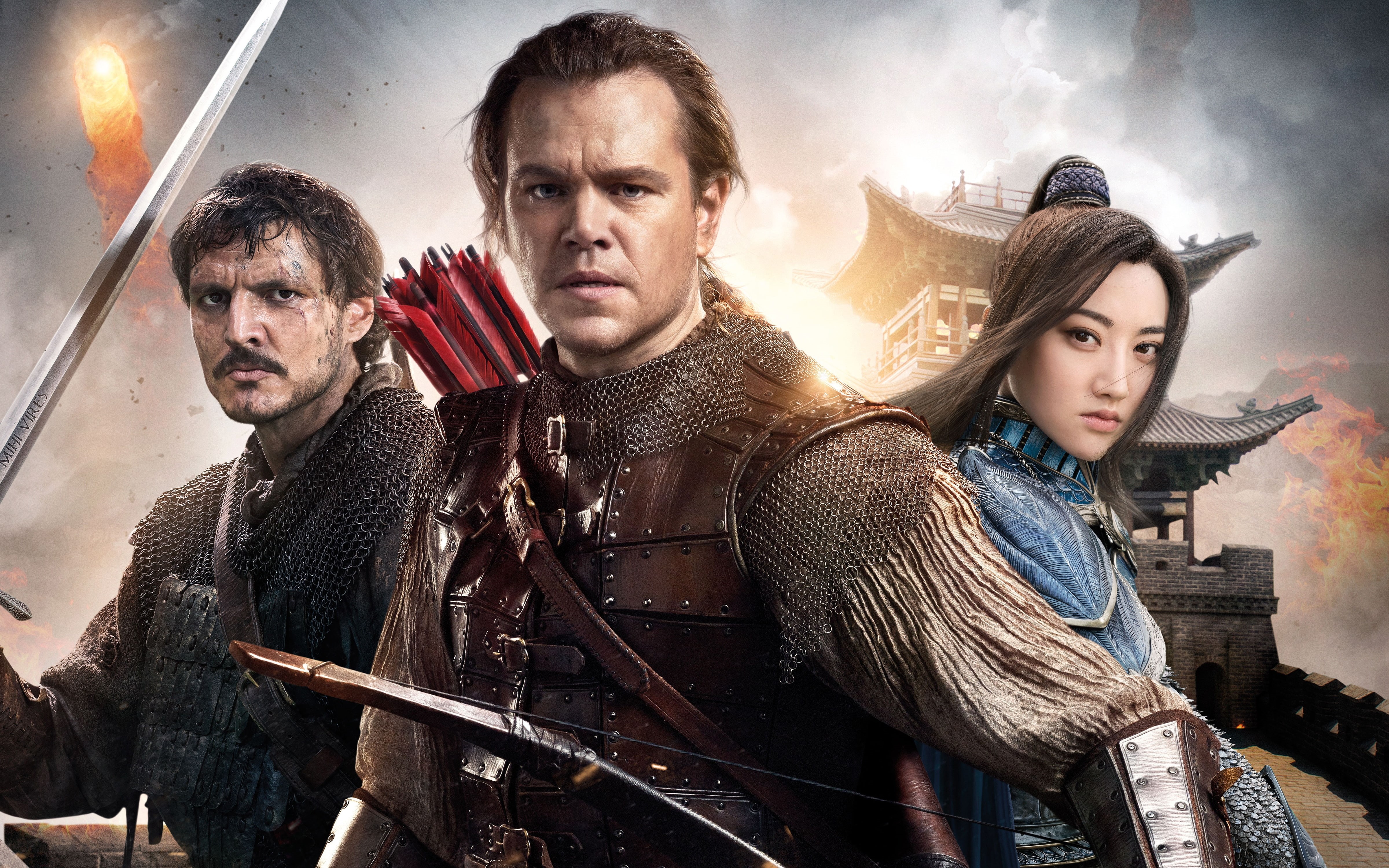 Movies, 4K, jing tian, pedro pascal, matt damon, the great wall, HD Wallpaper