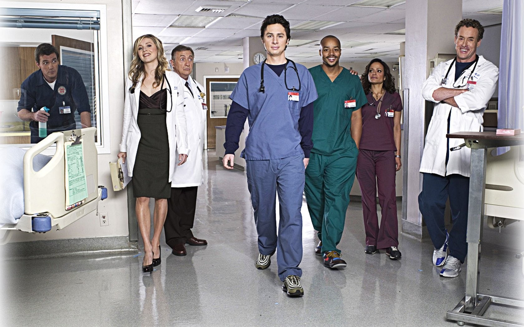 flynn, ken, judy, neil, braff, jenkins, sarah, zach, scrubs, stethoscopes, faison, reyes, donald, mcginley, 720P, chalke, john, HD Wallpaper