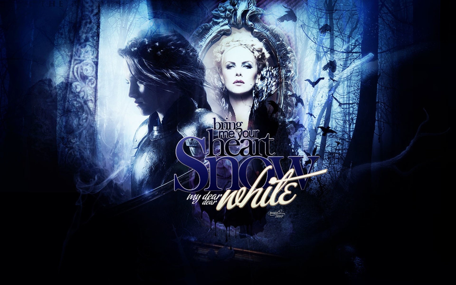 action, huntsman, fairy, white, drama, 1080P, poster, snow, adventure, grimm, fantasy, brothers, disney, HD Wallpaper