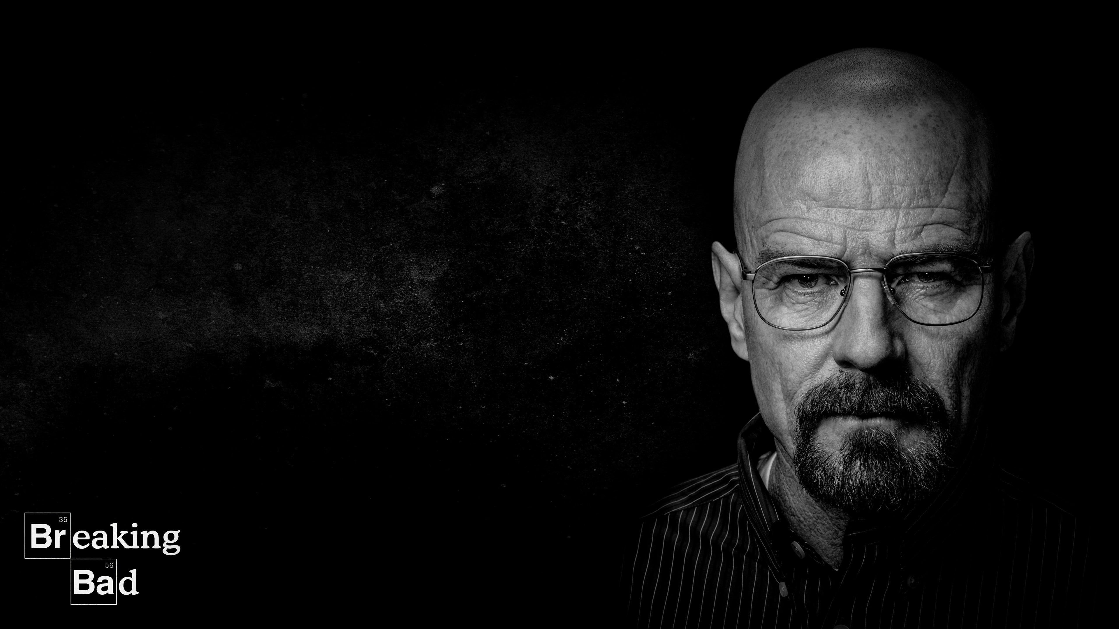 4K, Bryan Cranston, Breaking Bad, Walter White, monochrome, HD Wallpaper