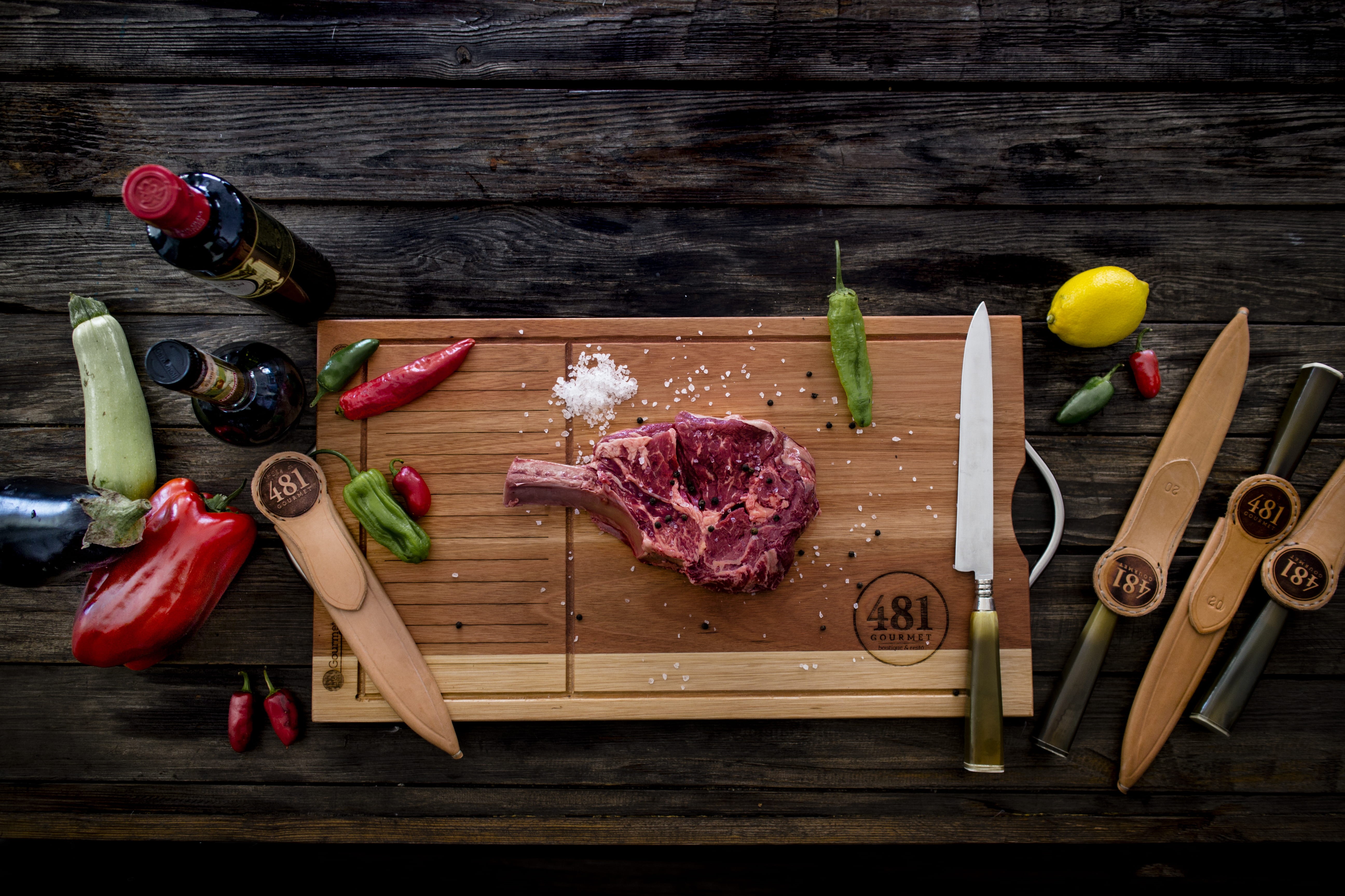 raw, exportation, indoors, still life, preparation, healthy eating, prepare, wood - material, directly above, beef, cutting, grill, carne, kitchen knife, HD Wallpaper