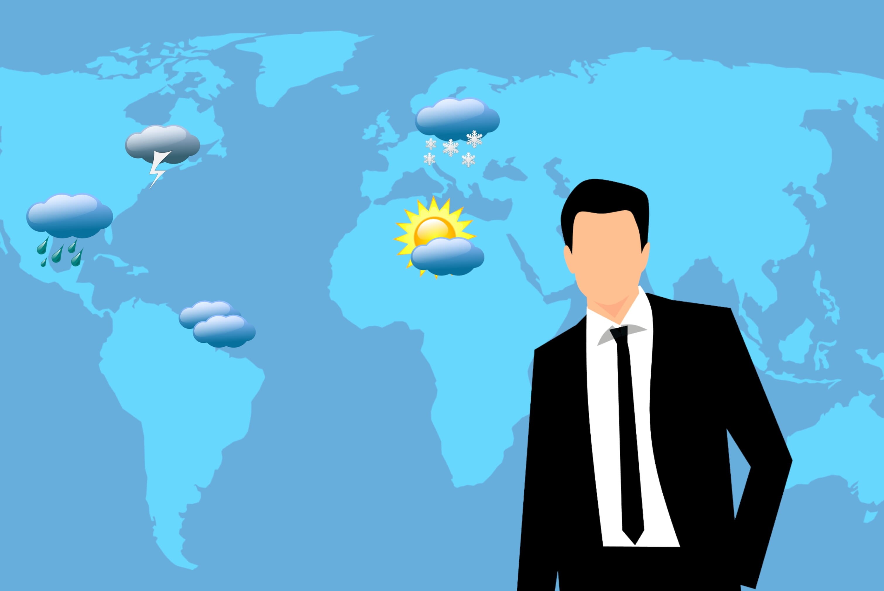 character, blue, forecaster, suit, business person, rain, world map, business, man, worldwide, weather, showing, businessman, digital composite, sun, job, HD Wallpaper