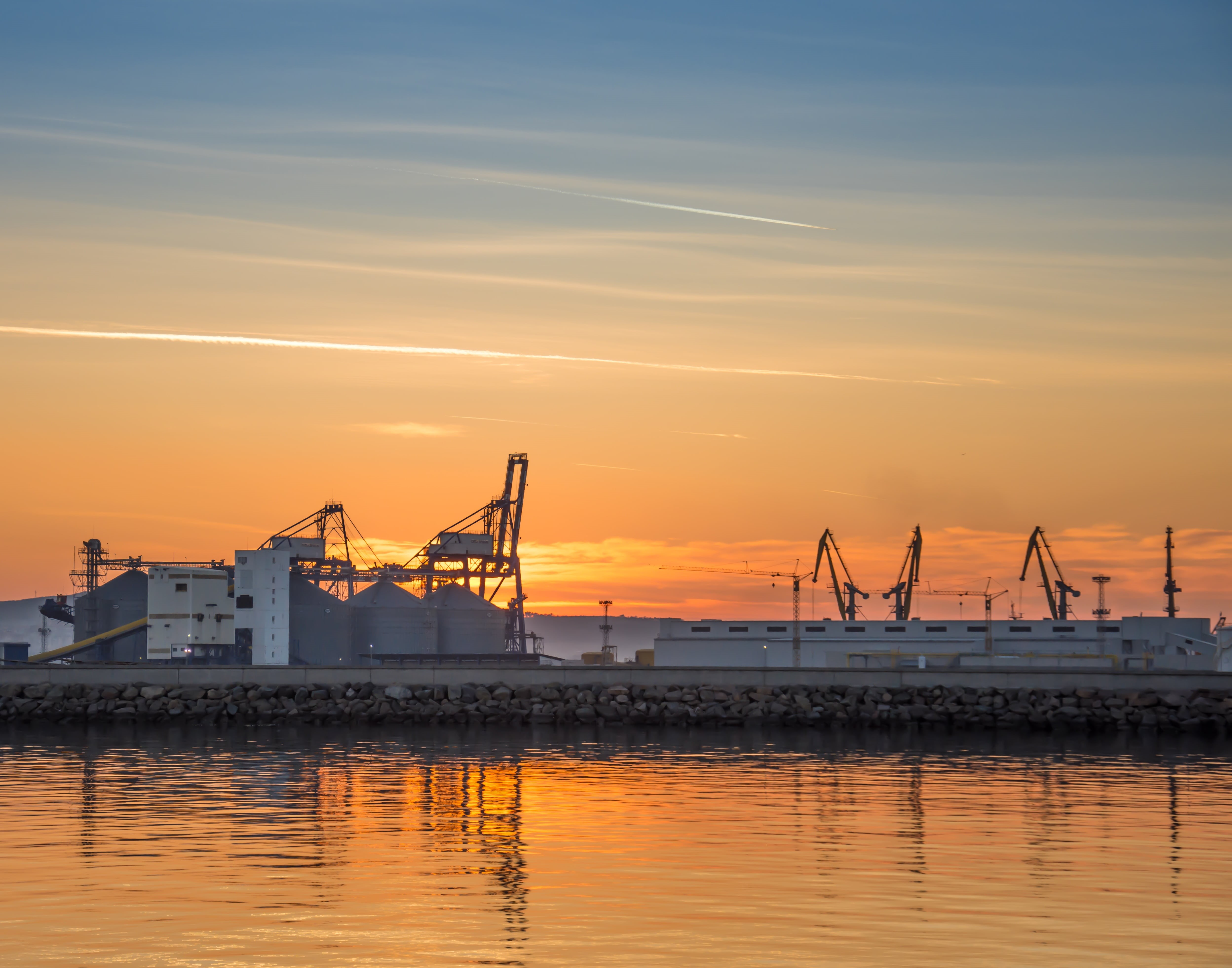 international, shipping, crane, sunset, construction equipment, port, industrial, concrete, loading, body, reflection, nature, beauty in nature, import, HD Wallpaper