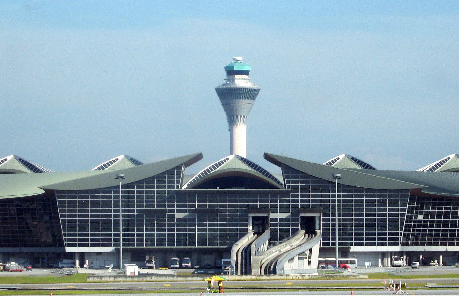 airport, sport, stadium, office building exterior, architecture, outdoors, mode of transportation, blue, tower, clear sky, street, public domain, kuala, HD Wallpaper
