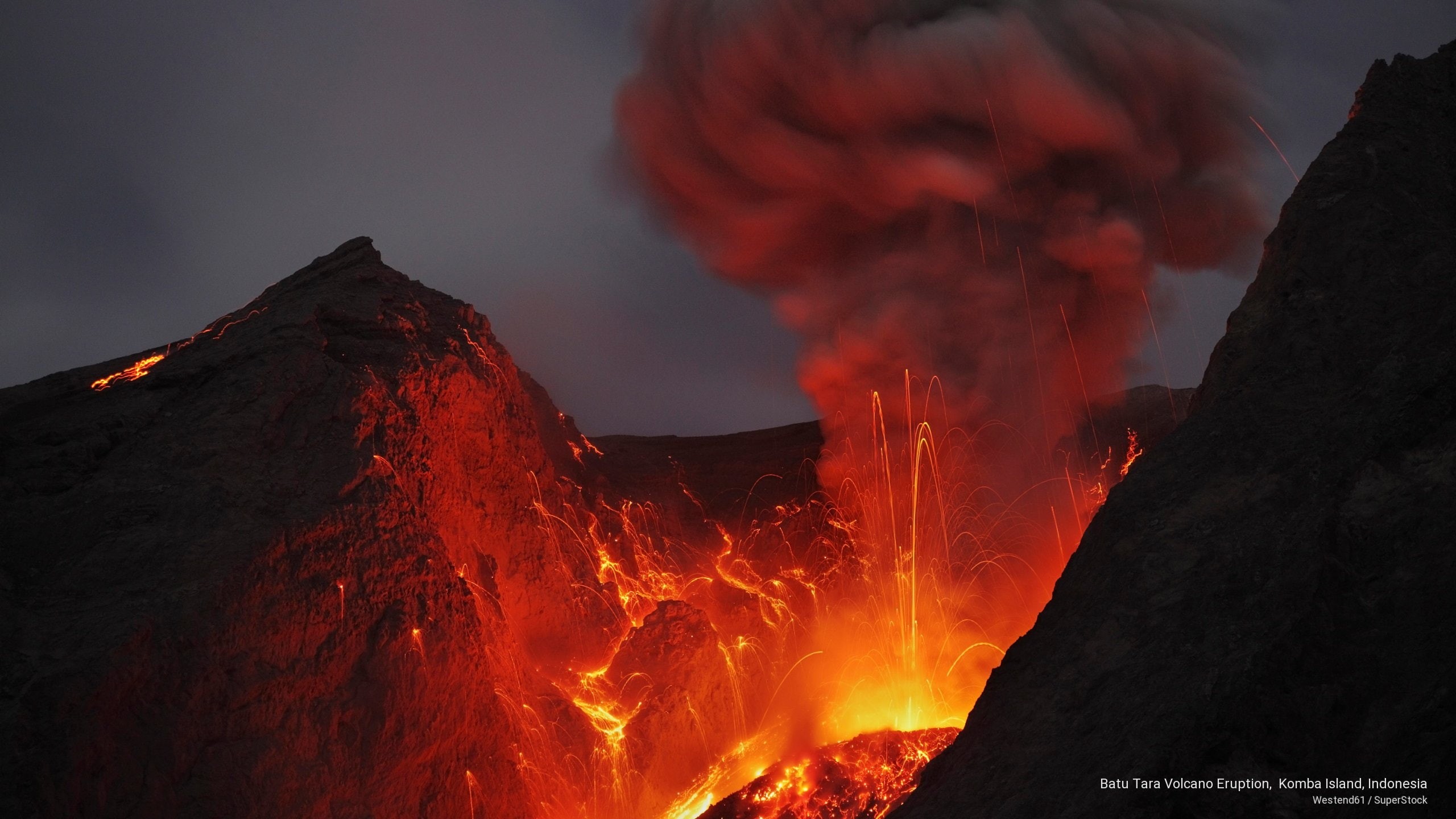 volcano, eruption, indonesia, batu, 2K, tara, island, komba, Asia, HD Wallpaper