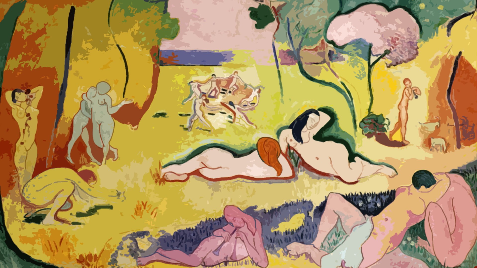 Henri Matisse, classic art, digital, 1080P, butchered art, HD Wallpaper
