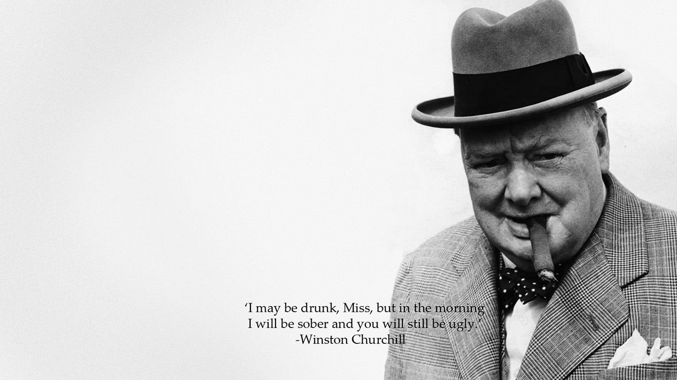 emotion, human face, adult, hat, portrait, men, mature men, studio shot, contemplation, Winston Churchill, males, indoors, quote, business, clothing, 720P, HD Wallpaper