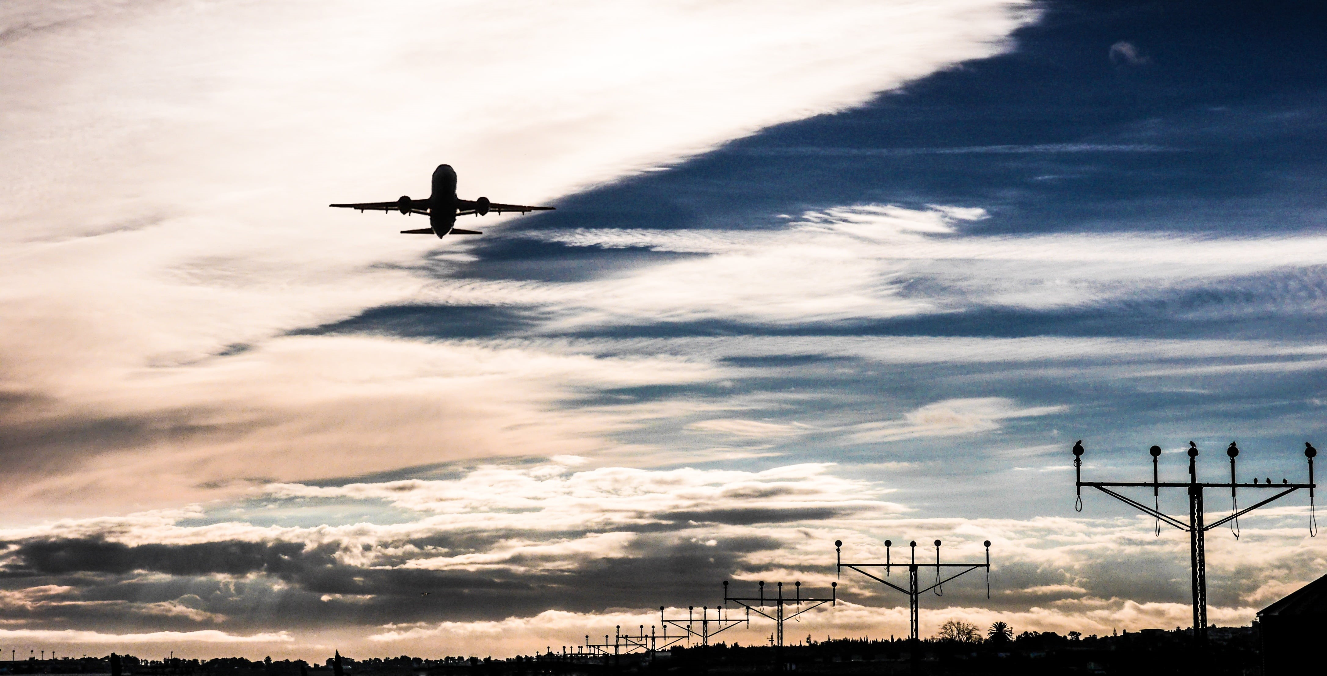 andalusia, silhouette, tranquility, sunlight, outdoors, electricity, full length, 4K, power supply, dawn, angle, spain, photography, takeoff, nature, tranquil scene, HD Wallpaper