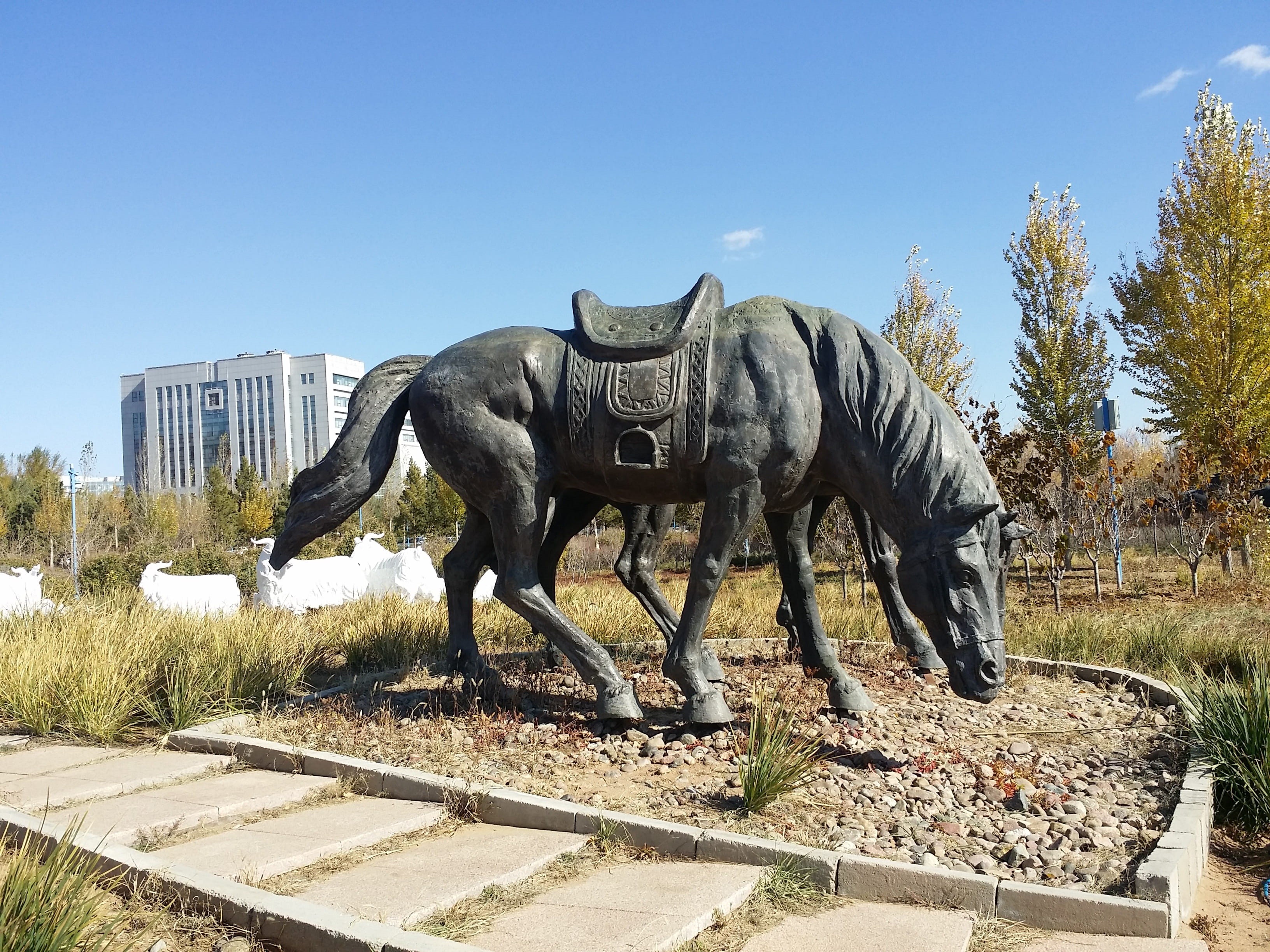 animal representation, 2K, tree, representation, nature, mongolia, sculpture, animal, elephant, sky, art and craft, built structure, inner, day, clear sky, HD Wallpaper