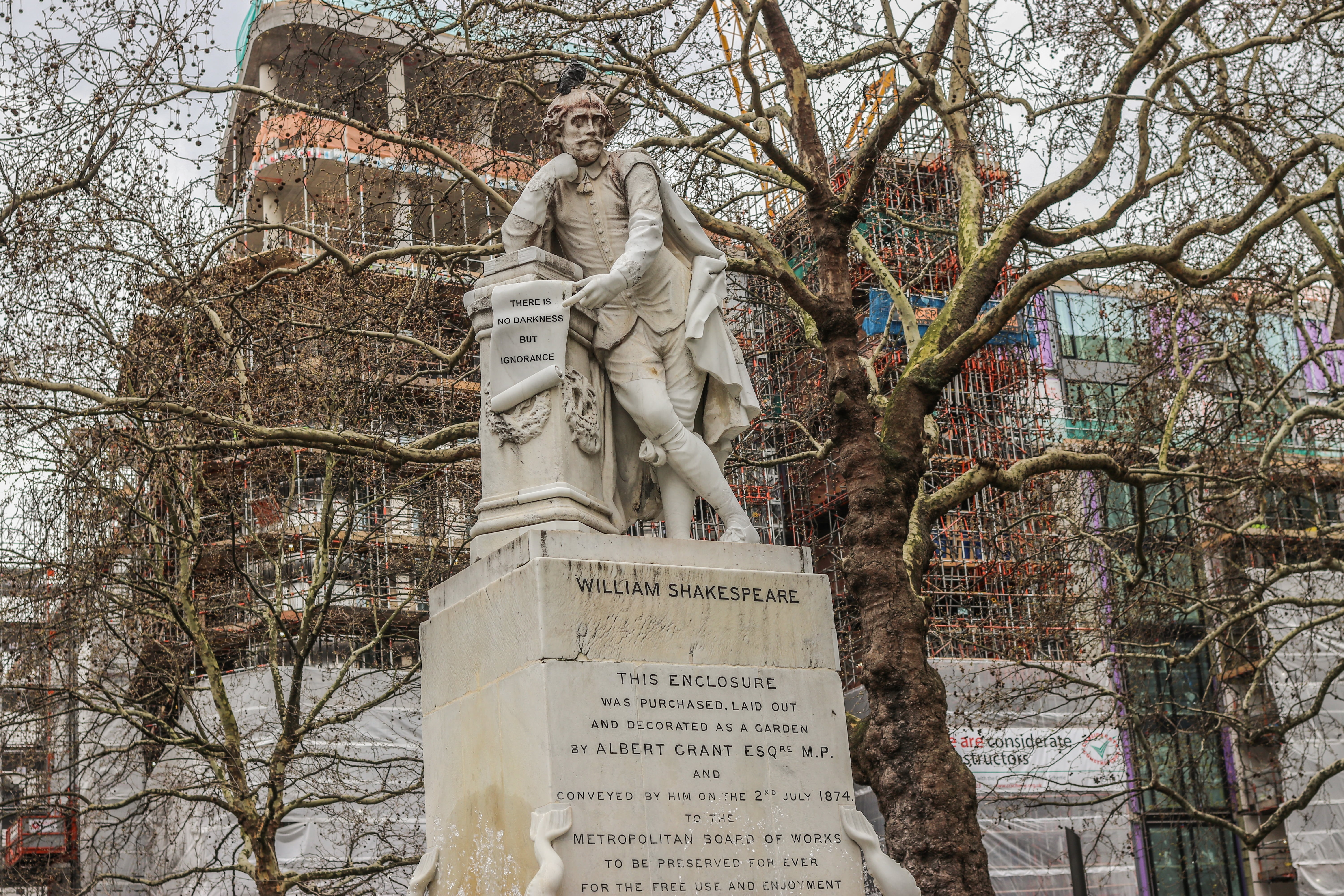 5K, England, London, William Shakespeare, statue, UK, HD Wallpaper