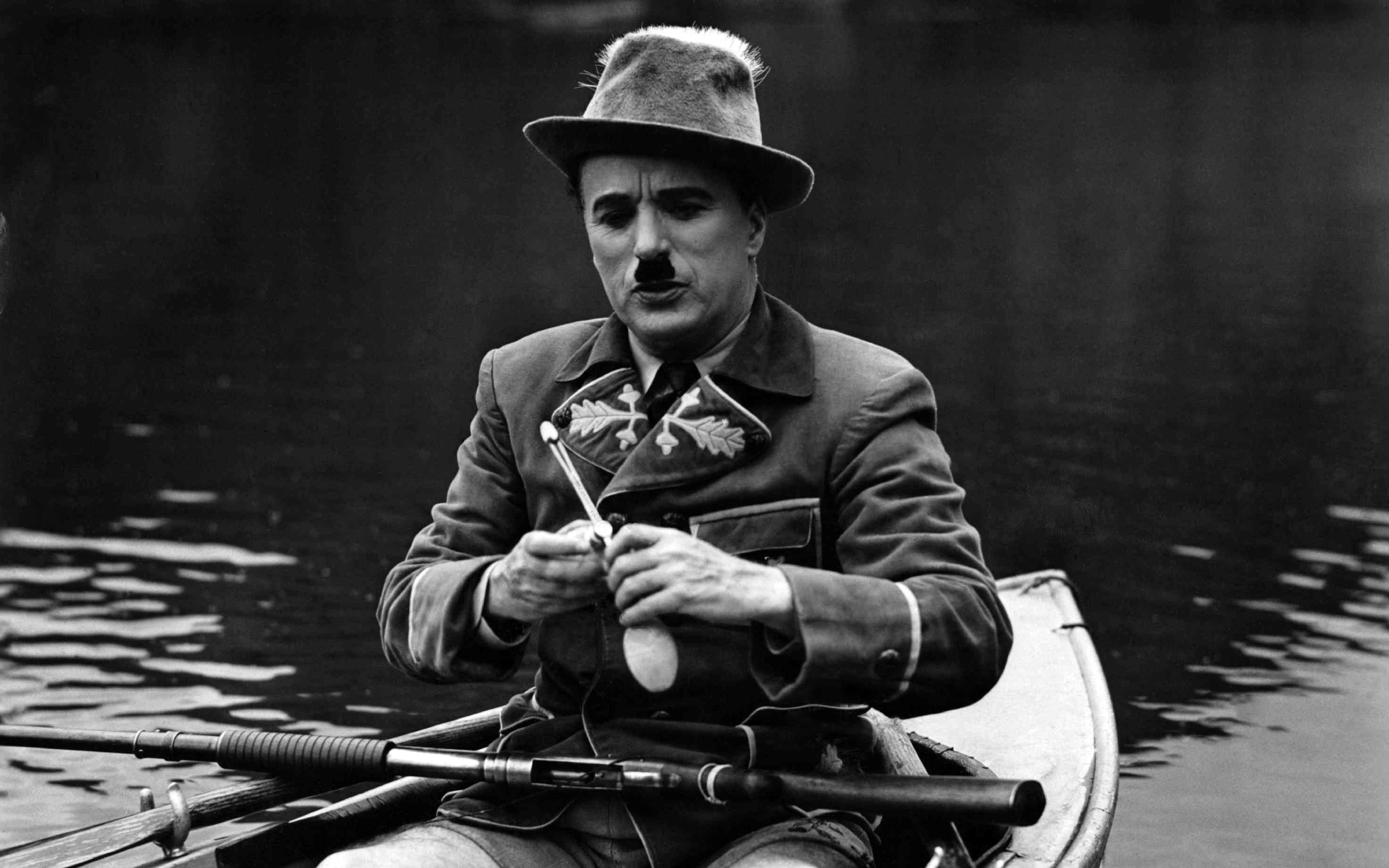 2K, Charlie Chaplin, film stills, monochrome, HD Wallpaper