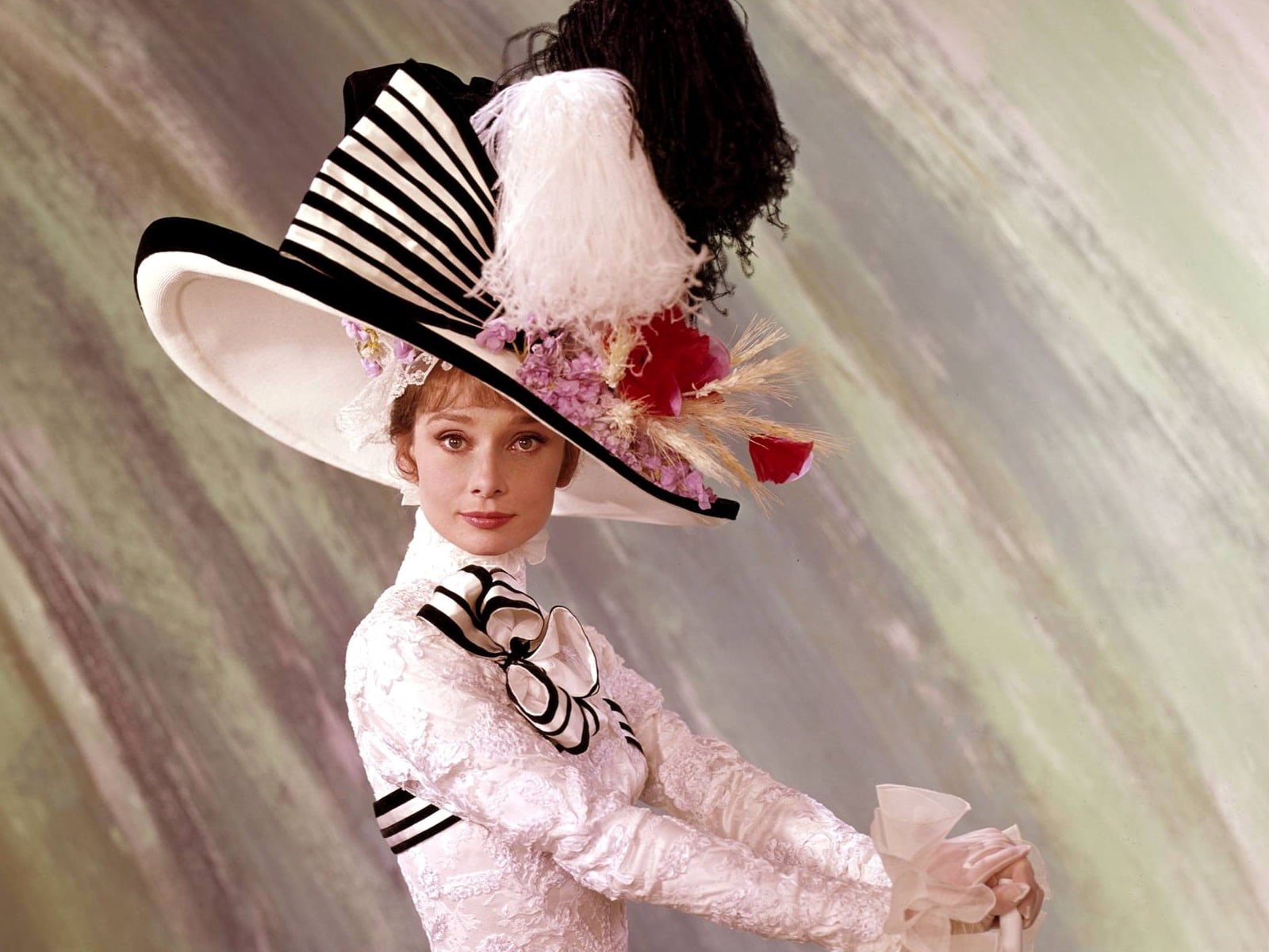 hat, women, portrait, nature, elegance, people, dress, human arm, old-fashioned, girls, hepburn, fashion, outdoors, My fair lady, day, costume, looking, HD Wallpaper