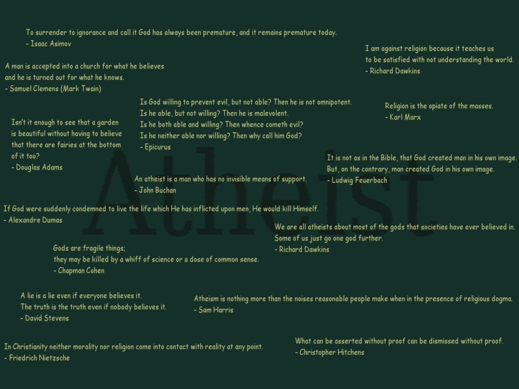 text, Green Background, Douglas Adams, quote, Karl Marx, Friedrich Nietzsche, Richard Dawkins, 480P, atheism, Isaac Asimov, HD Wallpaper
