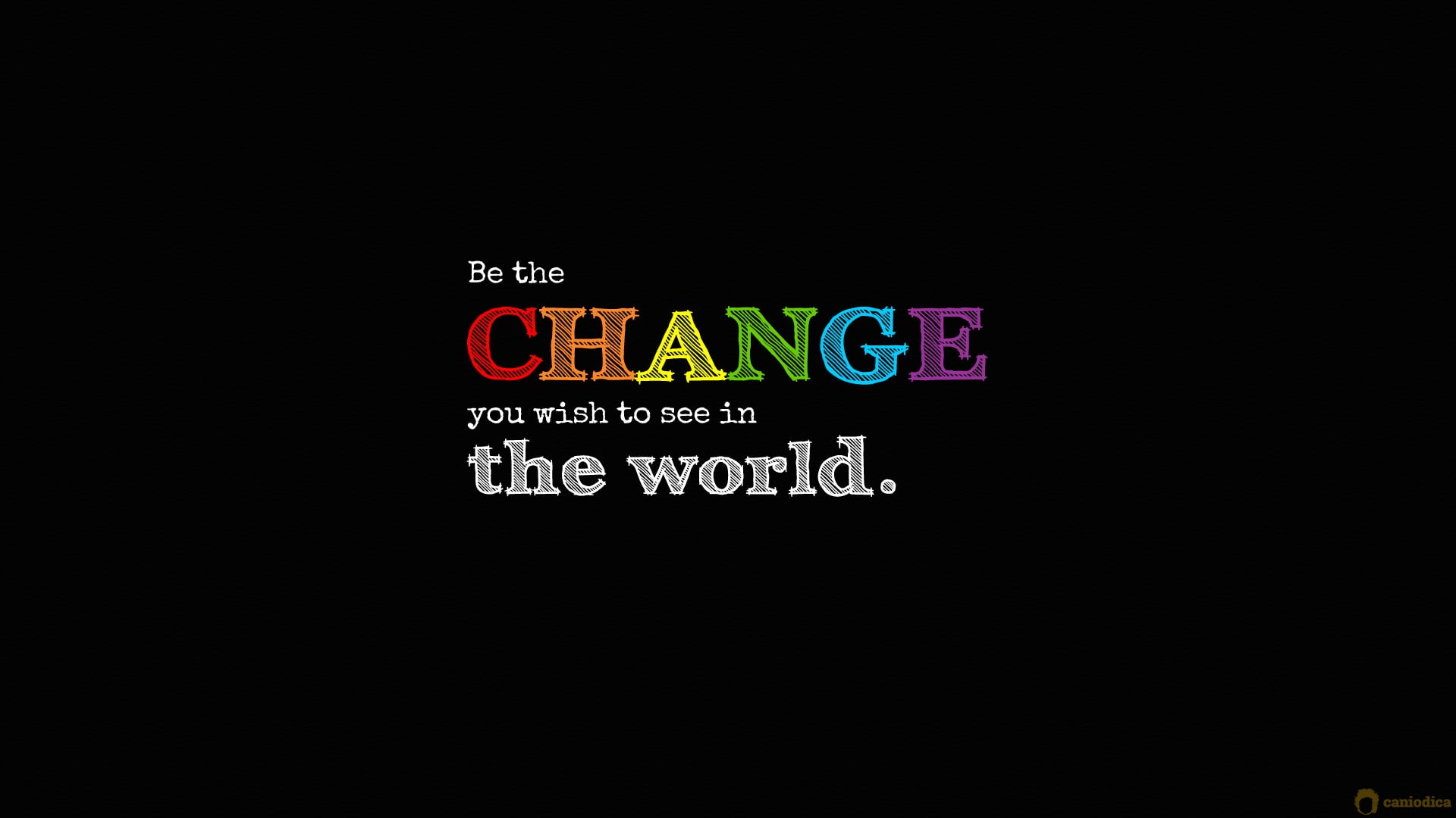 sign, black background, text, illuminated, glowing, multi colored, 1080P, close-up, dark, information, studio shot, western script, Mahatma Gandhi, message, HD Wallpaper