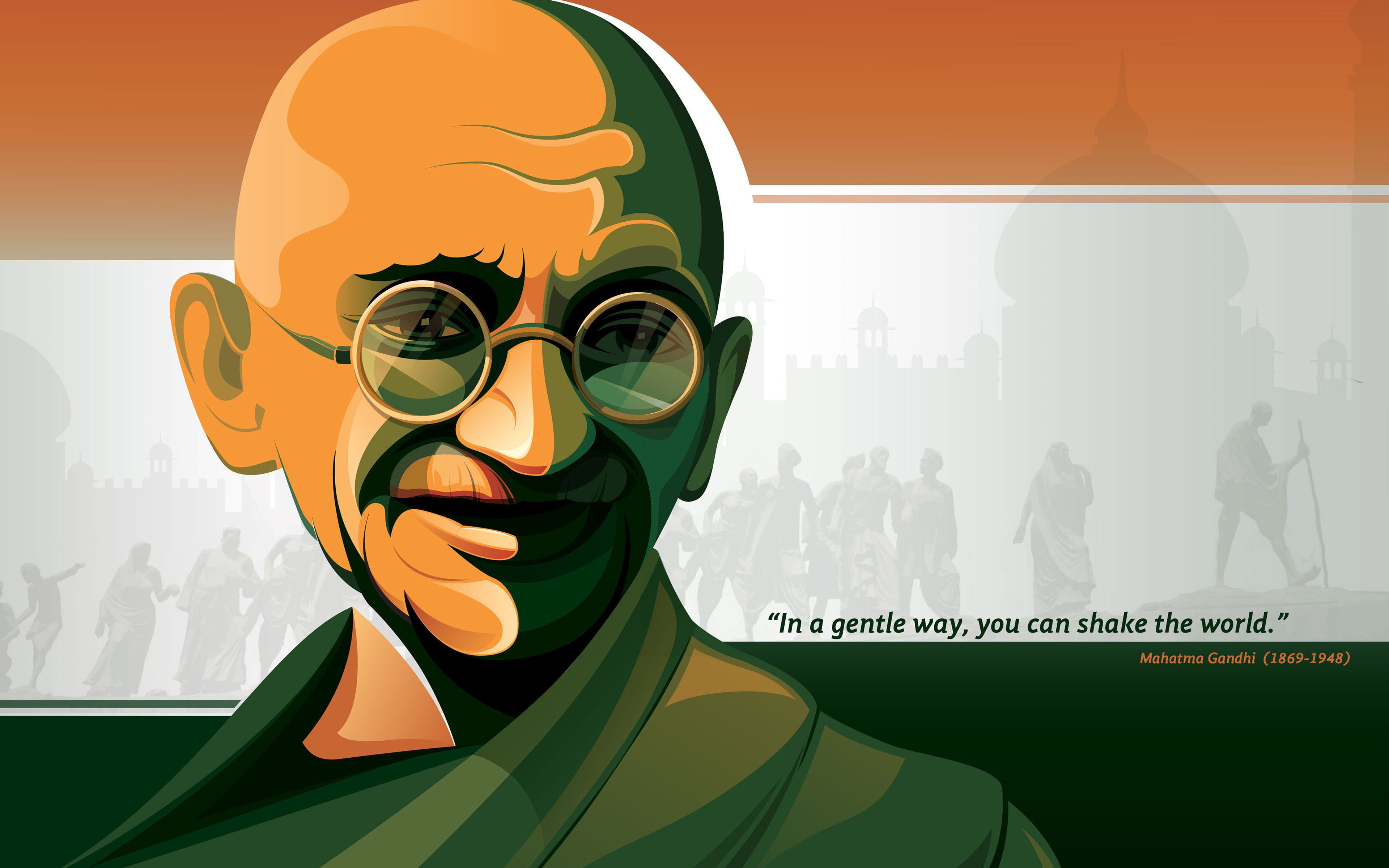 4k, 15 august, Mahatma, Gandhi, 4K, HD, HD Wallpaper