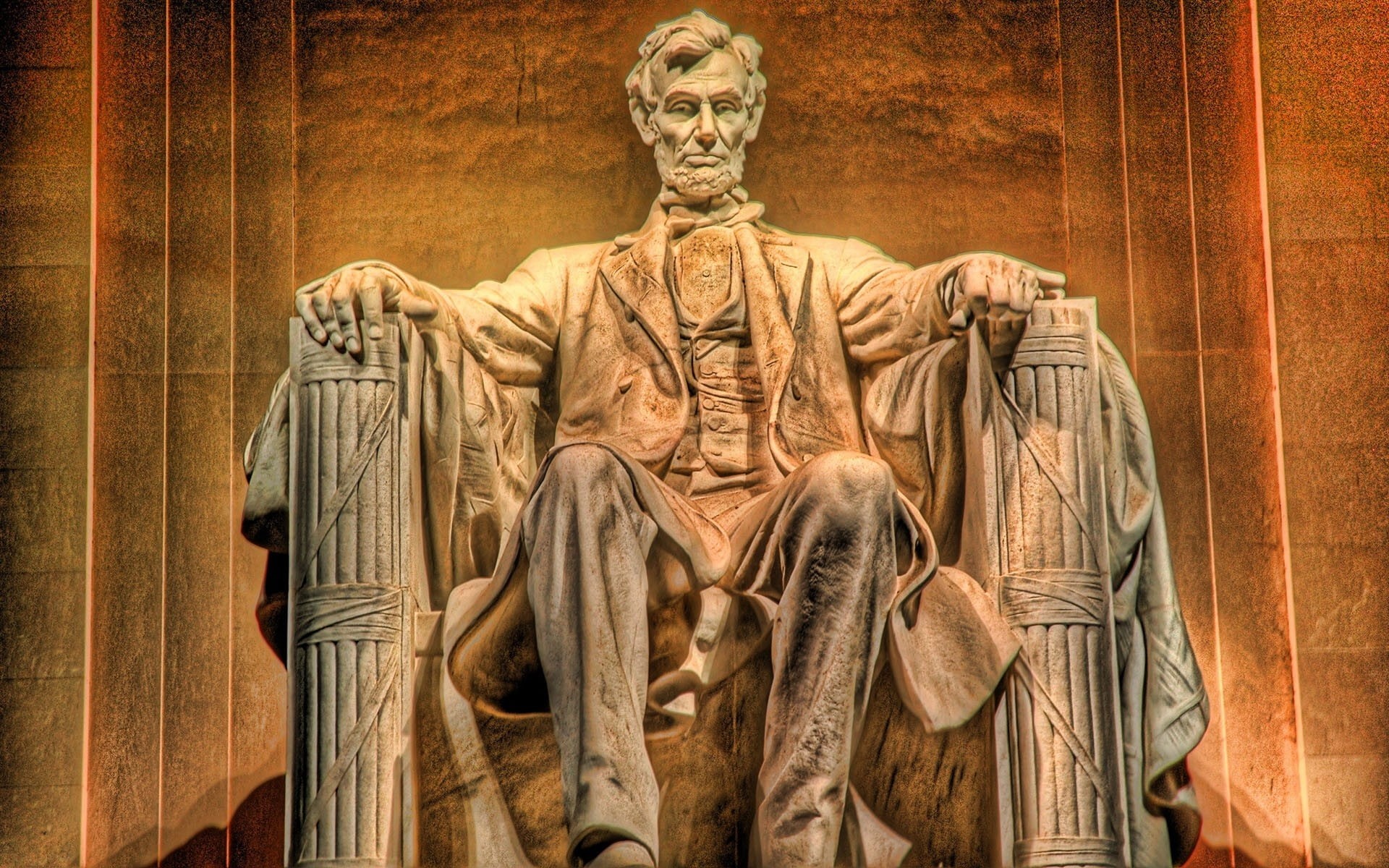 art, 1080P, Abraham Lincoln, statues, abstract, presidents, abraham, photography, hd, lincoln, hdr, HD Wallpaper