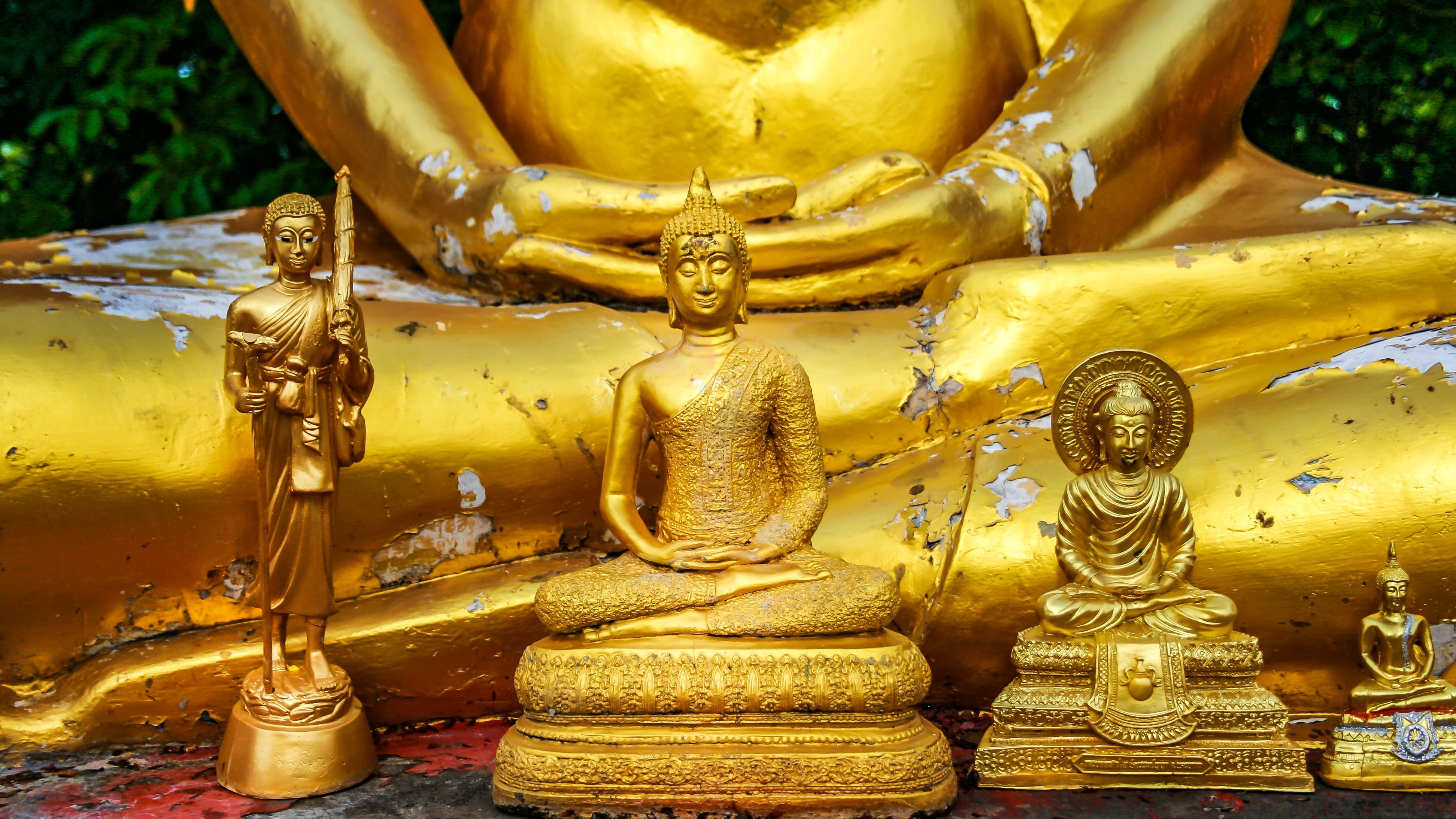 creativity, place of worship, buddha, art and craft, rest, gold, meditation, human representation, belief, 4K, figure, tibet, meditate, gold colored, idol, HD Wallpaper