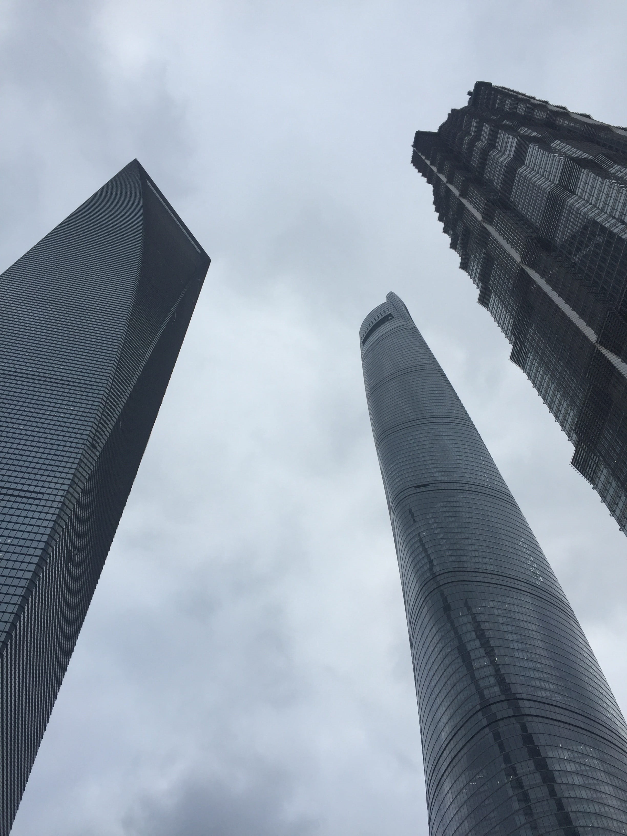 financial District, office Building, urban, architecture And Buildings, tall - High, low Angle View, urban Scene, no people, modern, Shanghai, built Structure, Phone HD Wallpaper