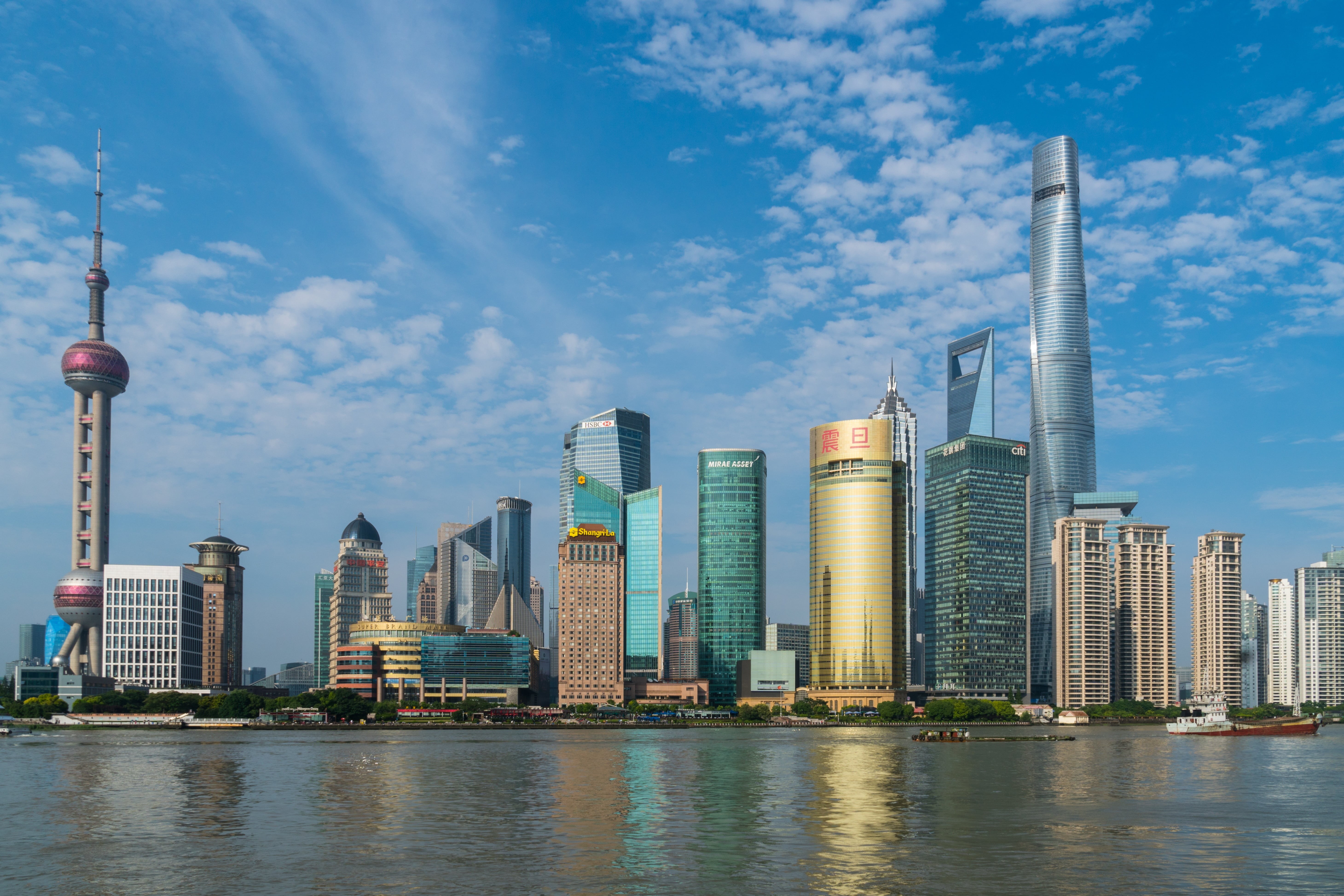 landscape, downtown District, waterfront, water, spire, urban Skyline, travel destinations, building, architecture, famous Place, office, river, china, HD Wallpaper