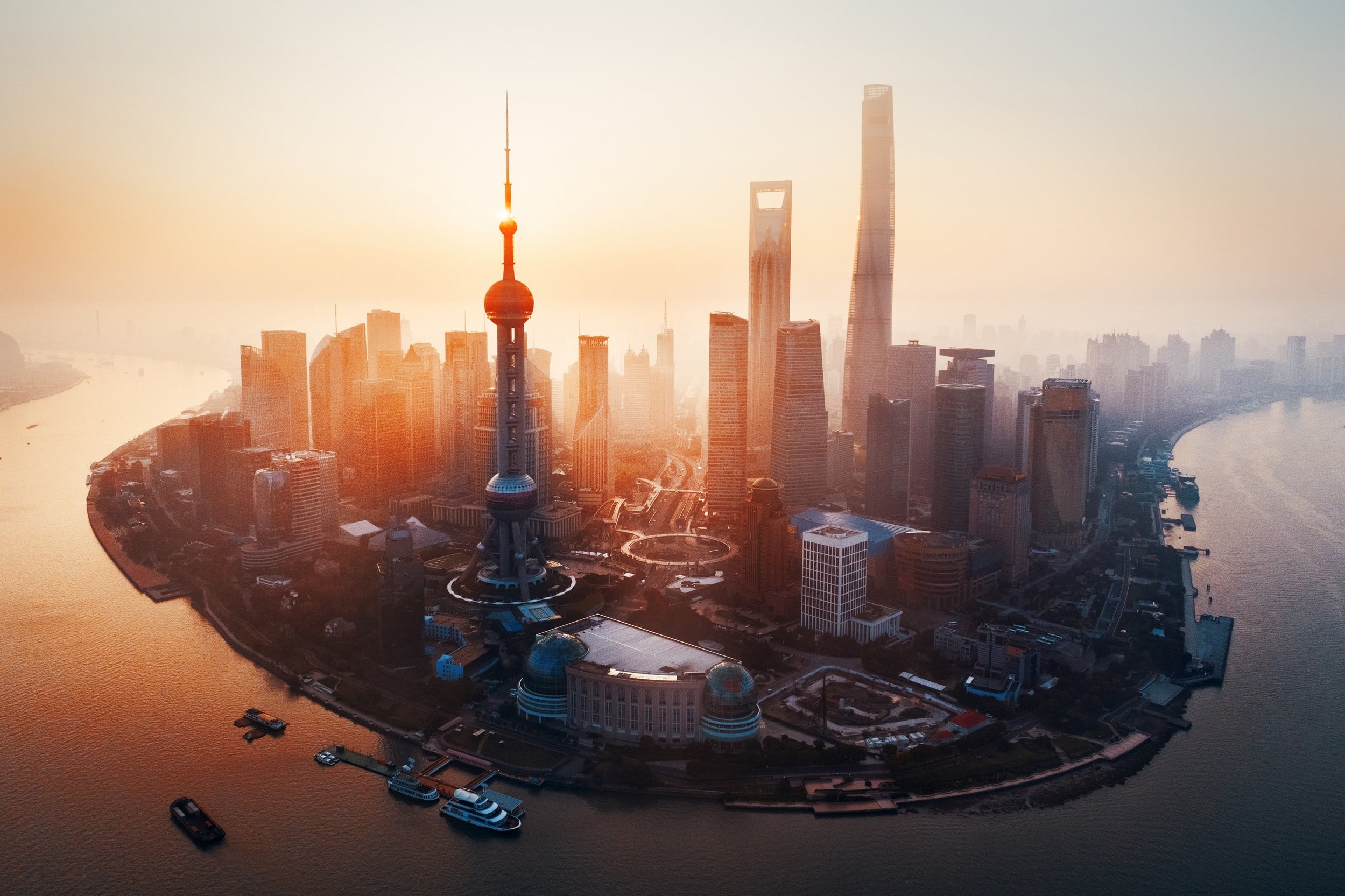 Building, Skyscraper, River, China, Cities, Shanghai, City, 1080P, HD Wallpaper