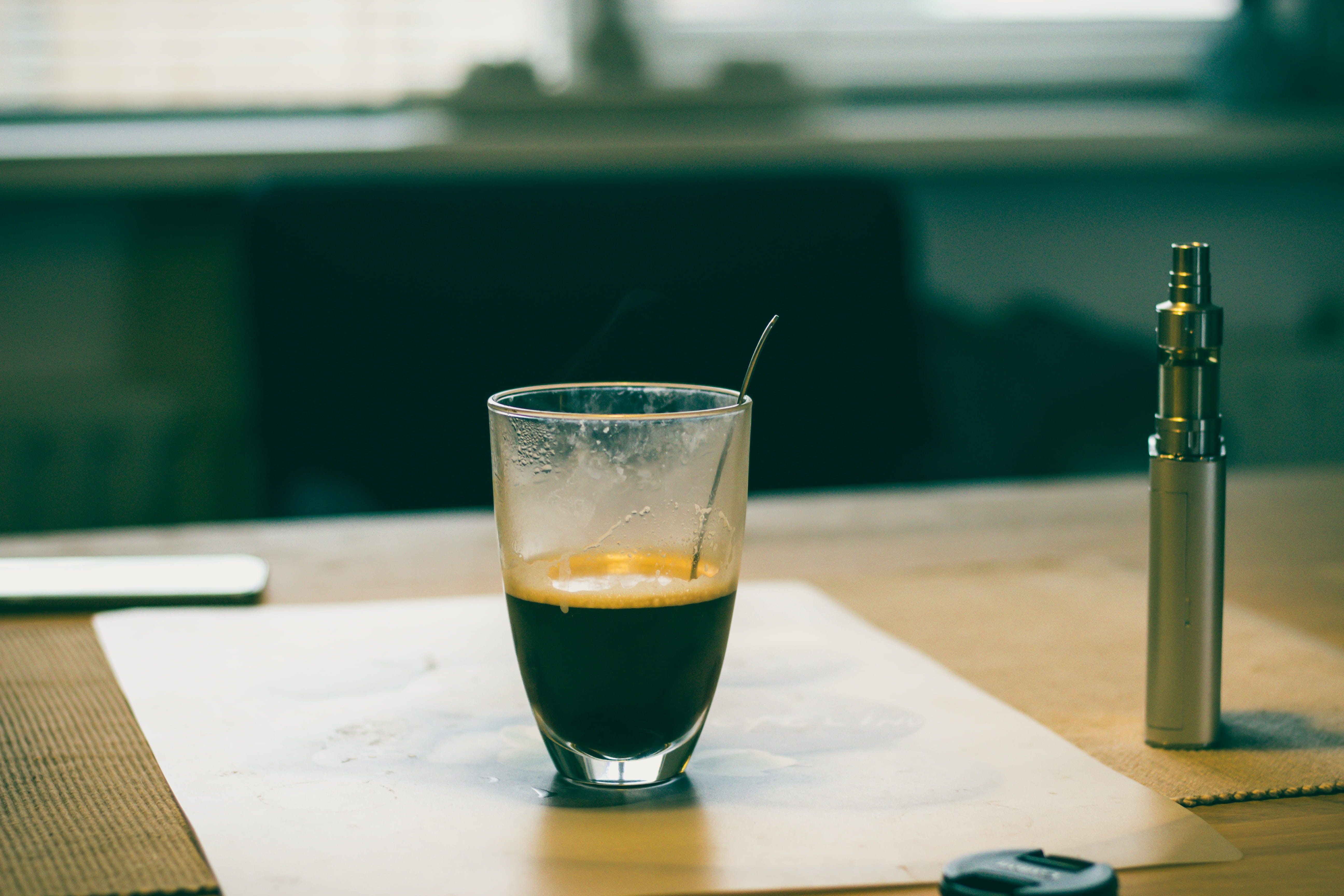 decoration, office, table, freshness, transparent, beer glass, close-up, coffee, house, clear, mod, filled, outdoors, black, still life, near, food and drink, HD Wallpaper