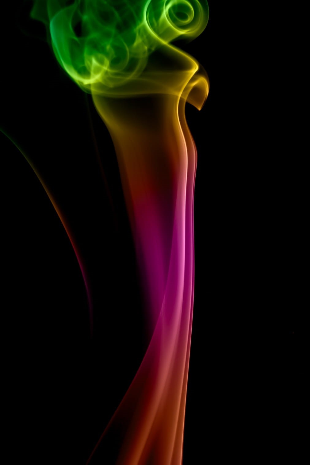 motion, swirl, moving up, shape, isolated, purple, background, no people, indoors, scented, burning, close-up, multi colored, nature, translucent, changing form, Phone HD Wallpaper