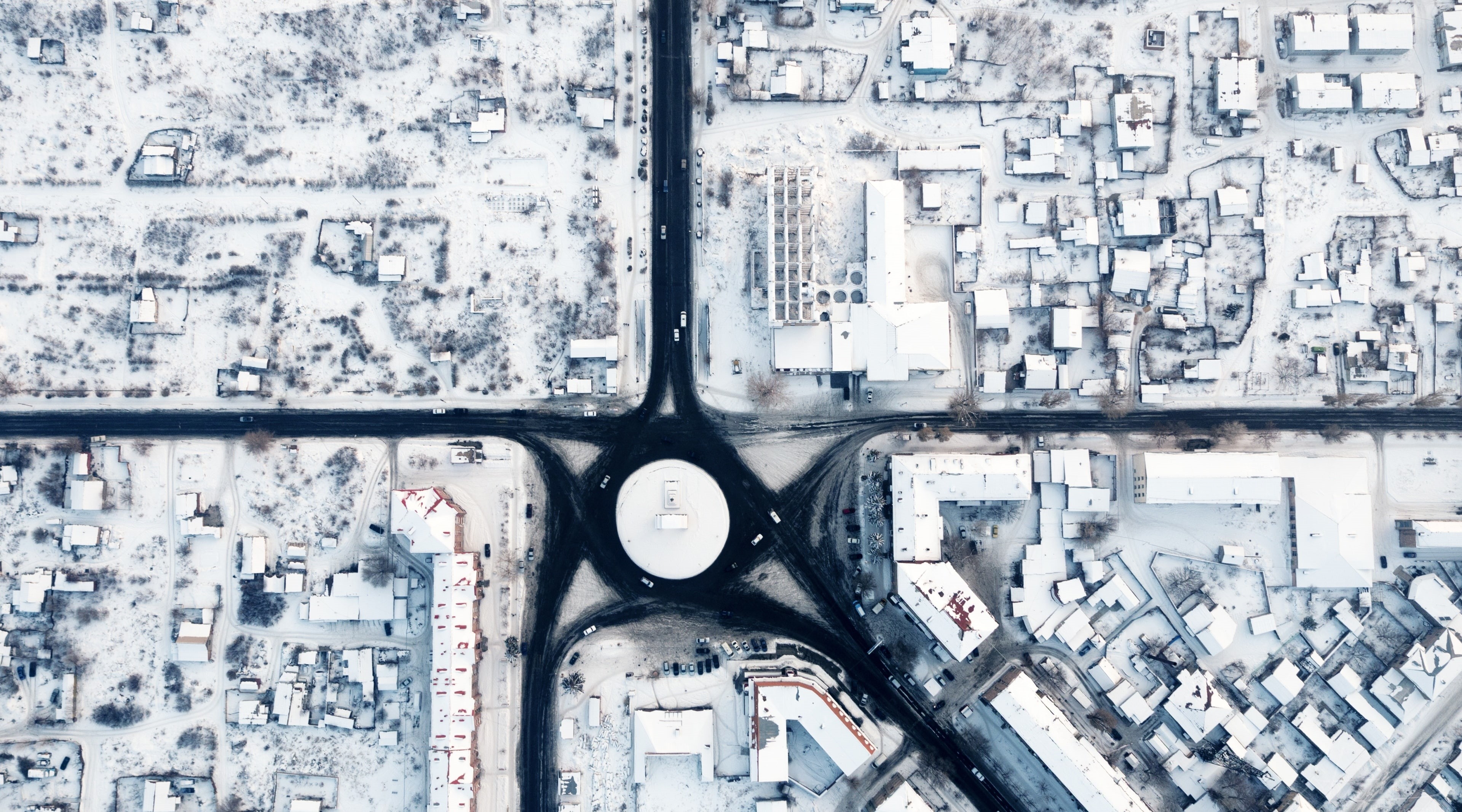 architecture, built structure, White, gyumri, transportation, Buildings, Roads, directly above, mode of transportation, no people, Intersection, armenia, HD Wallpaper