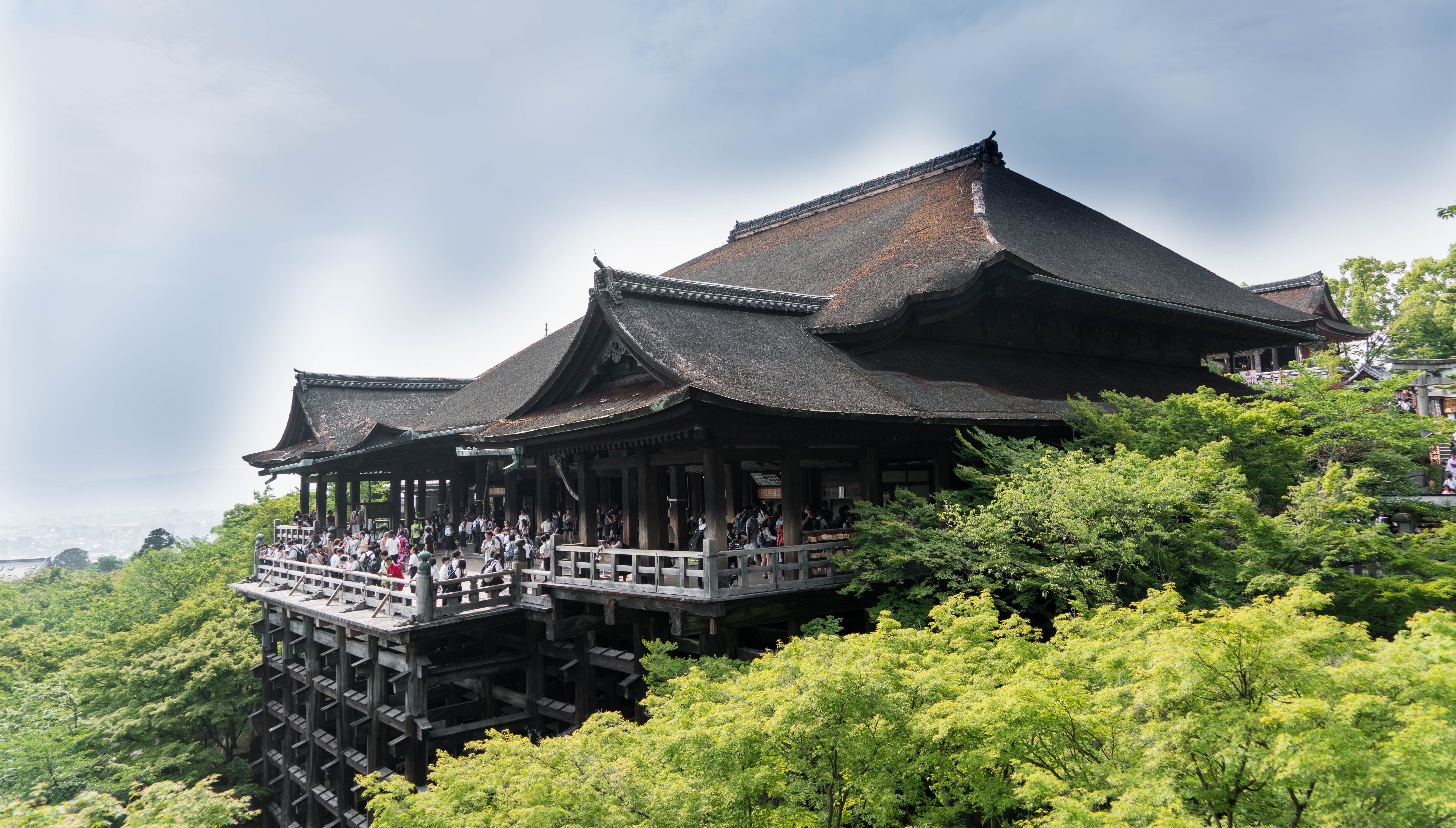 no people, spirituality, religion, japanese Culture, famous, buddhism, wooden, travel destinations, belief, brown, shinto, temple, gather, kyoto City, sky, HD Wallpaper