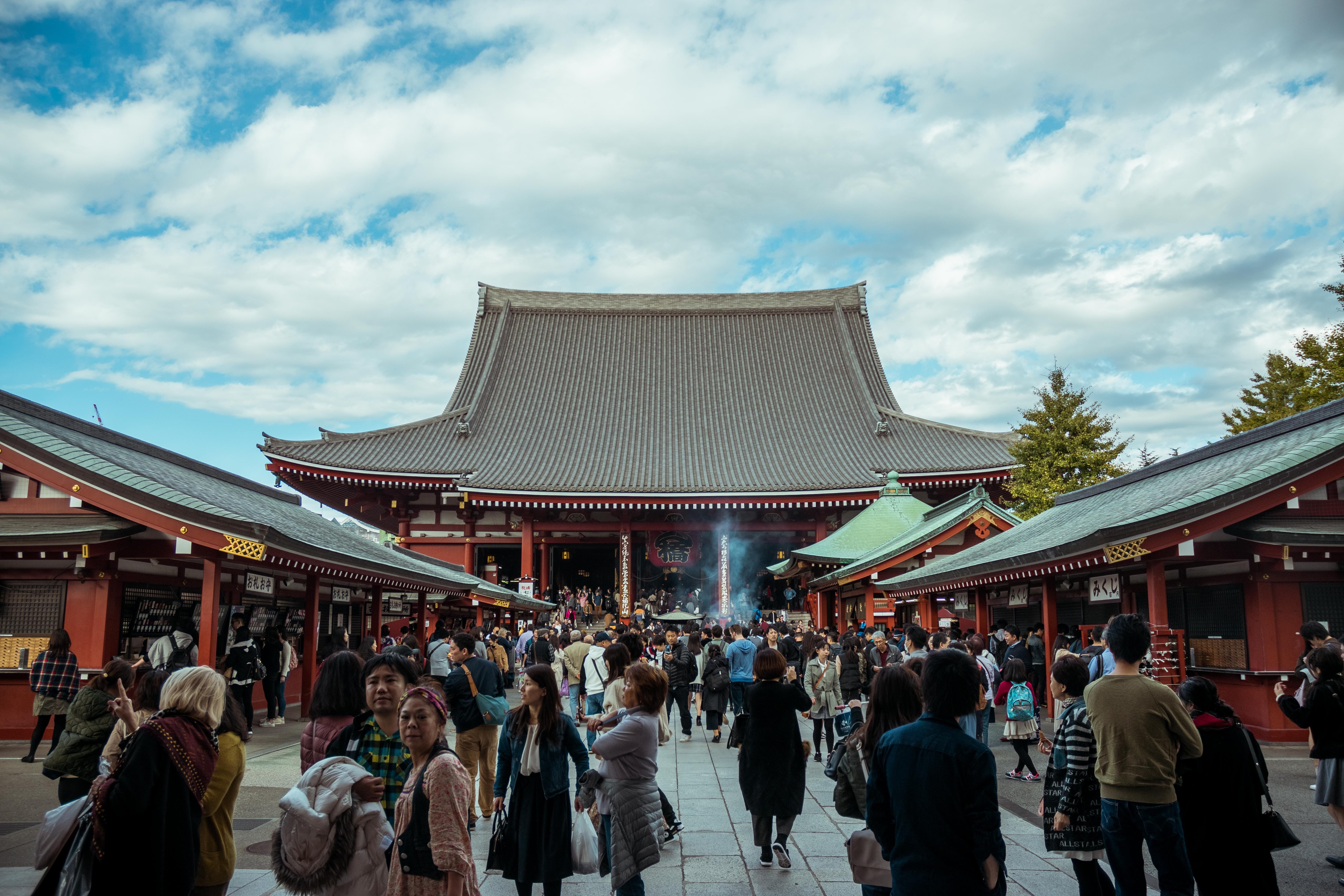 travel, built structure, architecture, building exterior, japan, day, real people, lifestyles, outdoors, taito, men, asakusa, tokyo, place of worship, autumn, HD Wallpaper