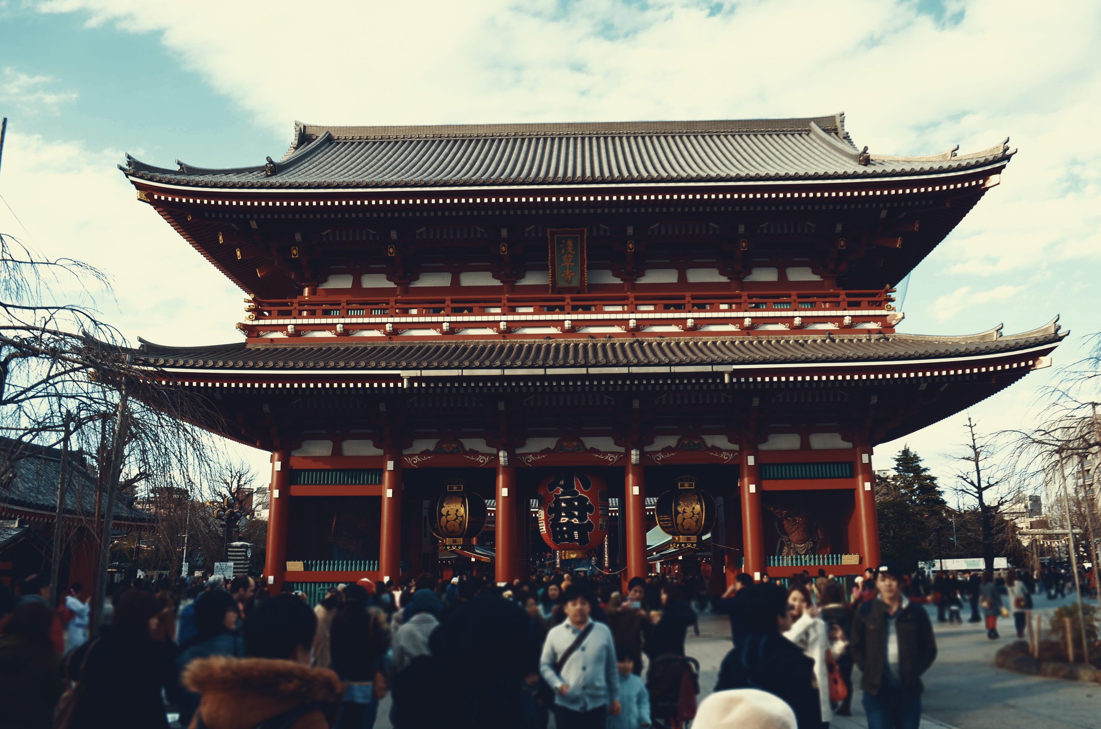 architecture, HÅzÅmon, photo, festival, belief, japan, place of worship, entrance, lantern, spirituality, temple, built structure, outdoors, group of people, HD Wallpaper