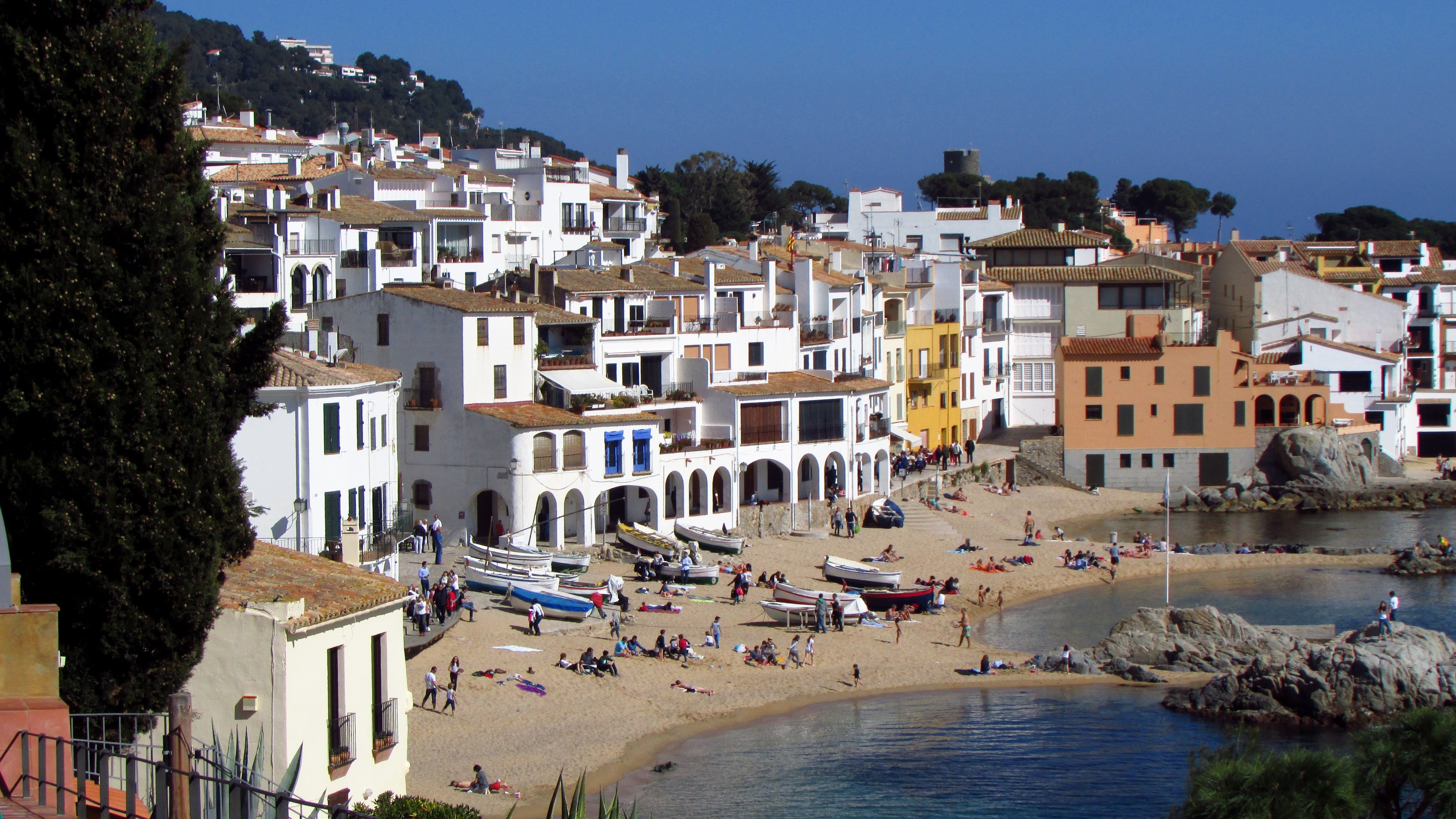 city, vacations, community, tourism, calella, beauty, built structure, sunny, holiday, travel destinations, residential district, trip, costa brava, houses, HD Wallpaper