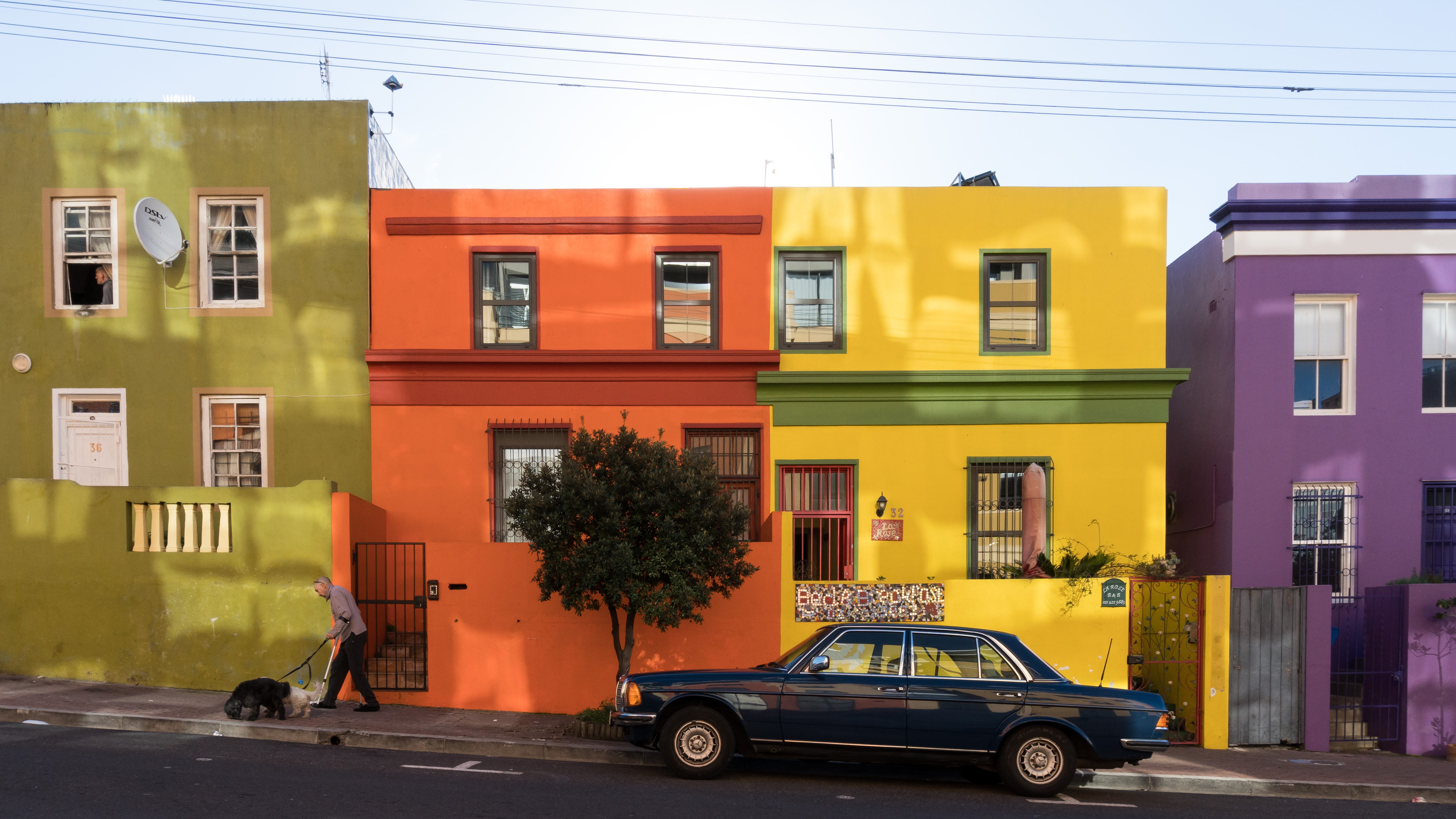 5K, colors, day, building, africa, nature, vintage, street, south africa, motor vehicle, houses, cable, outdoors, transportation, city, car, residential district, HD Wallpaper