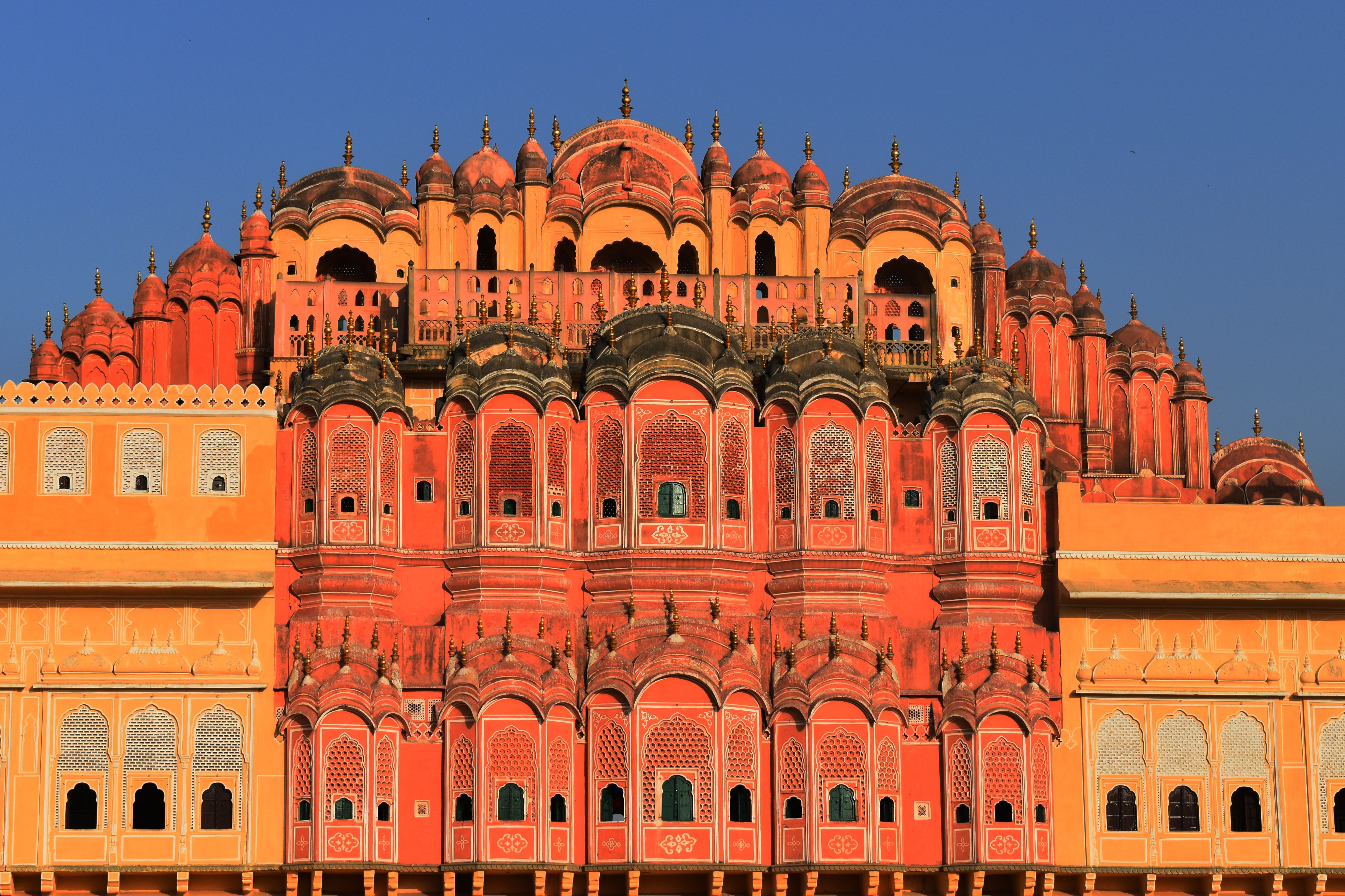 hawa mahal, royal jaipur, traditional, ancient history, red, royal, rajasthan, ancient, classical style, pink city, arch, palace, jaipur, architecture, HD Wallpaper